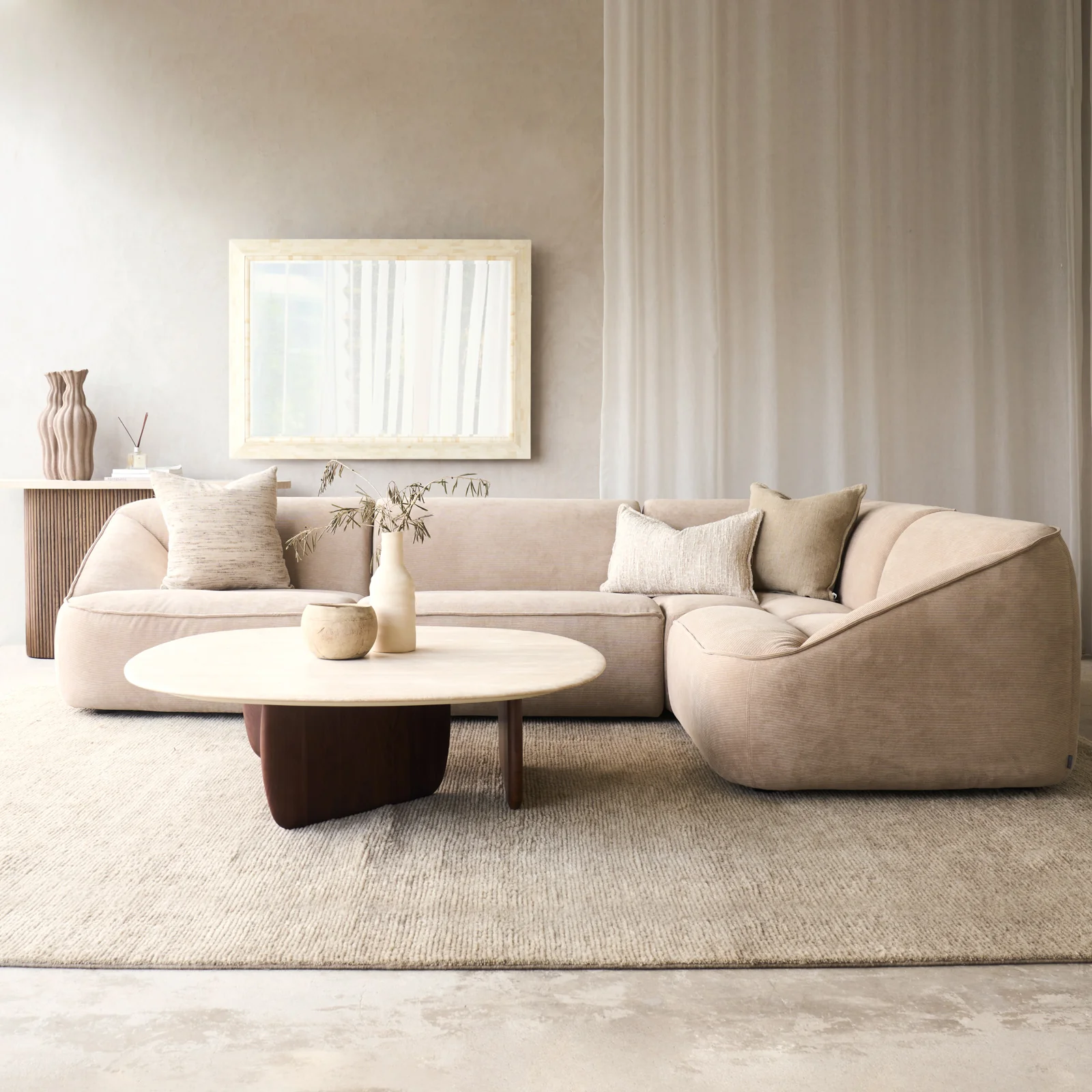 Detailed Facette Modular Corner Fabric Sofa Ammonite 297cm User-Friendly