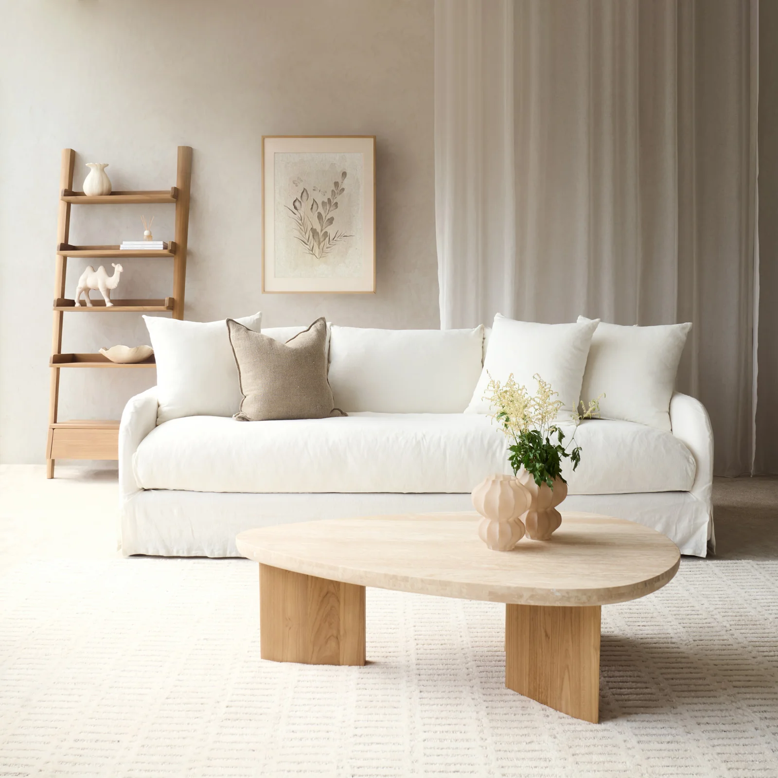 Proven Corte Fabric Sofa Off White Comfortable