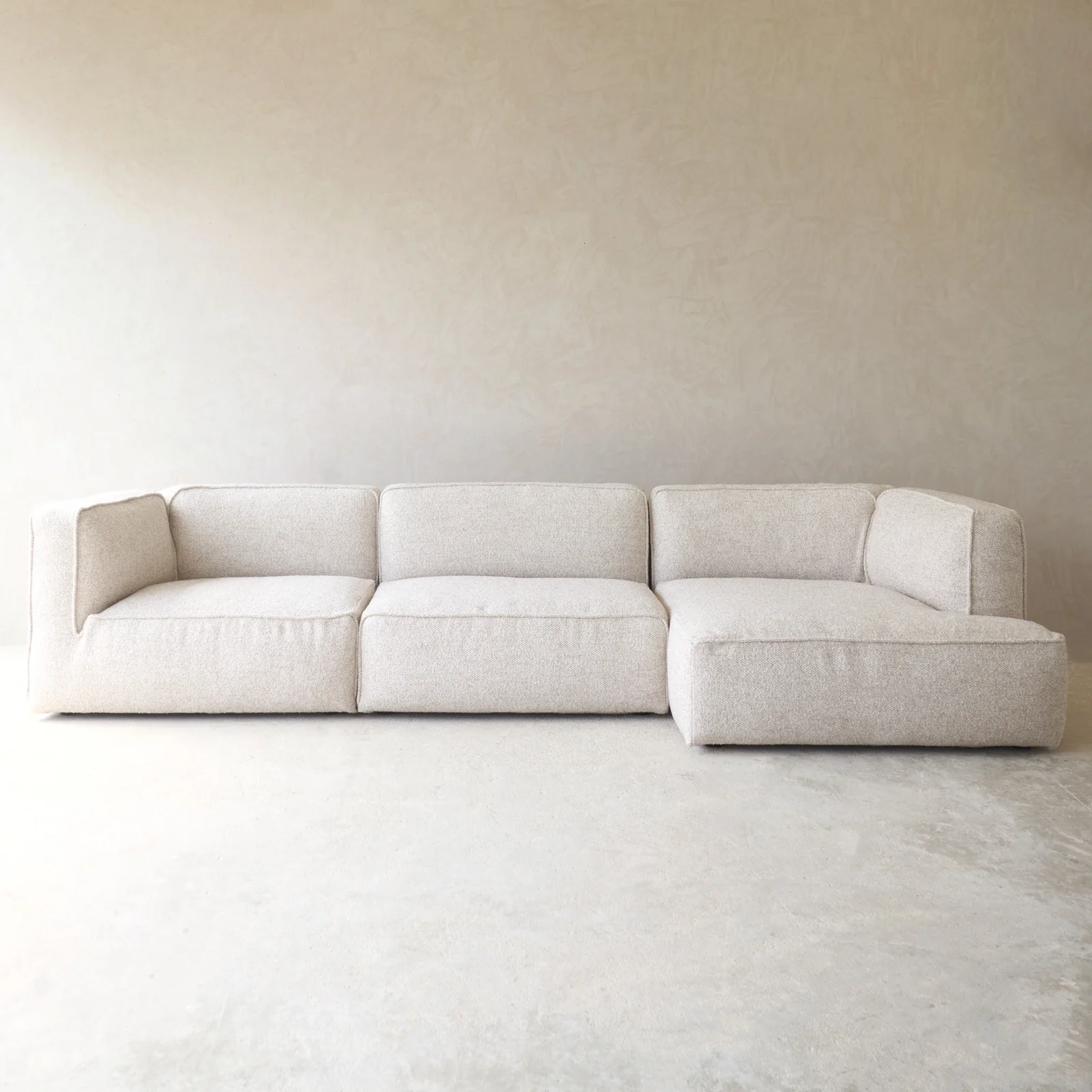 Natural Fudge Modular L Shape Sofa Porridge 317cm Clean