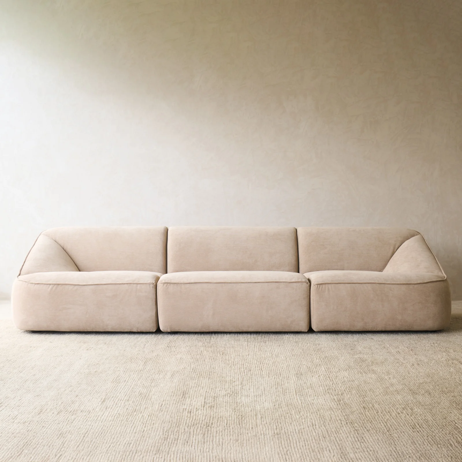Specialty Facette Modular Fabric Sofa 5 Seater - Ammonite 297cm Minimalist