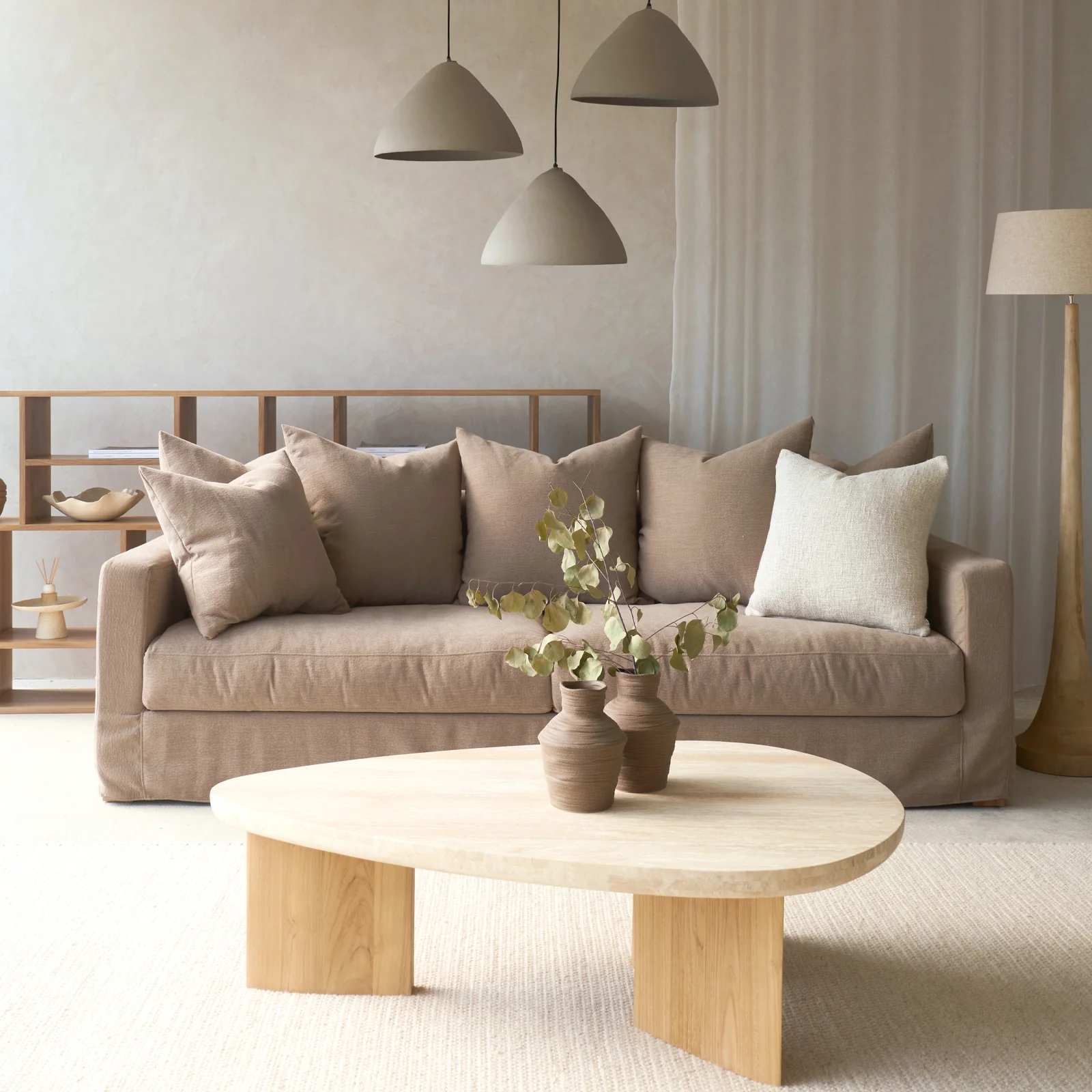 Smart Sloopy Fabric Sofa 3 Seater - Harvest 230cm World-Class