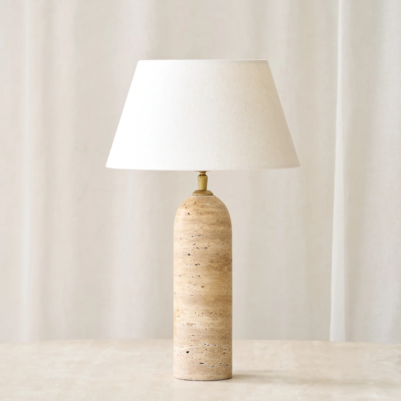 Fashionable Malakai Table Lamp Travertine 35cm Trendy