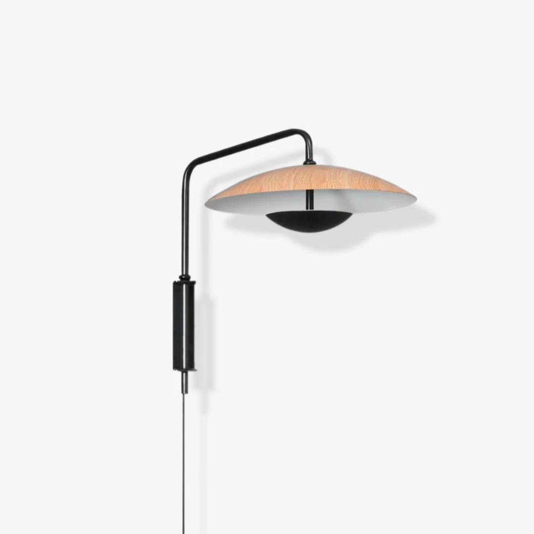 Soft Wood Grain Umbrella Wall Lamp Durable