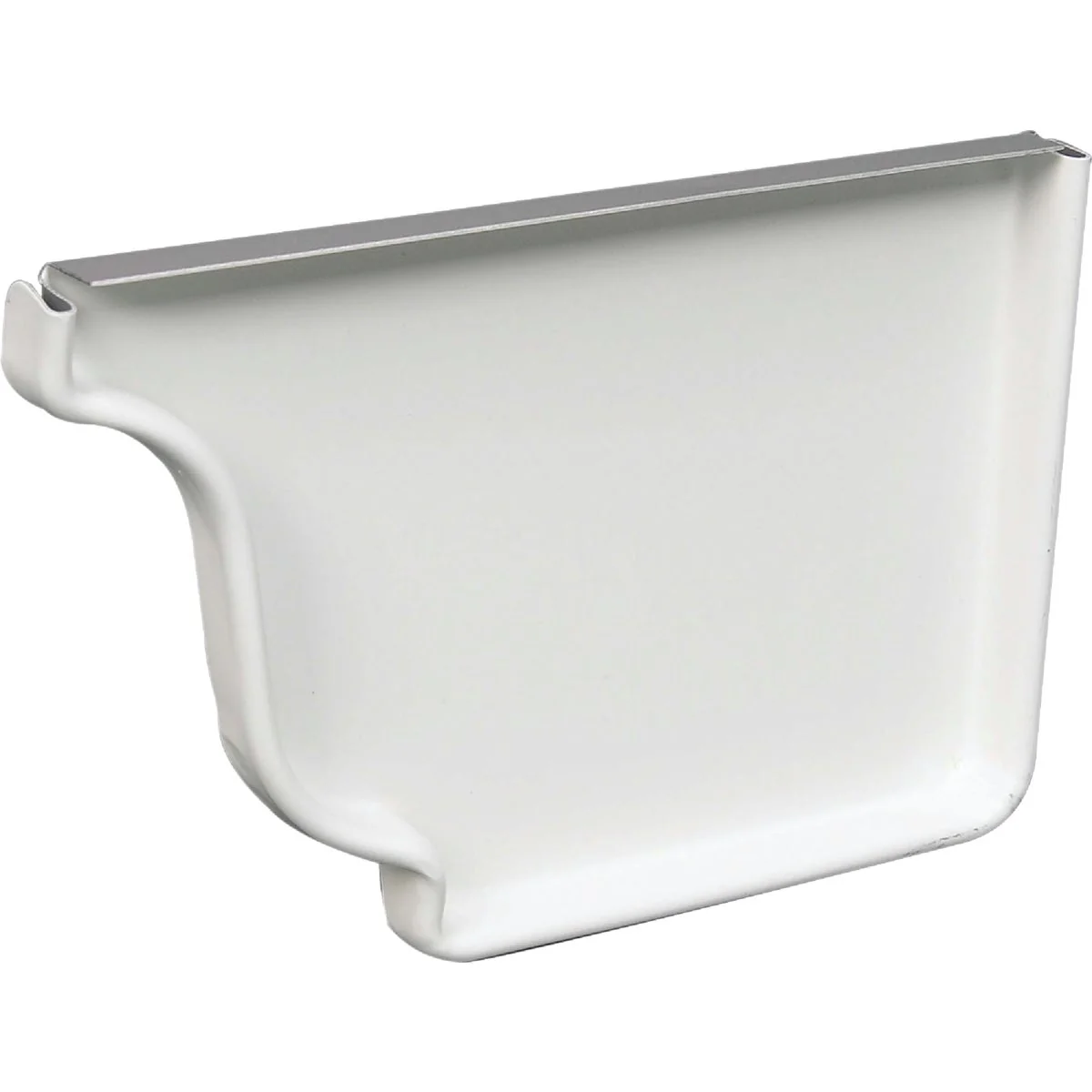 Healthy Amerimax 4 In. Galvanized White Right Gutter End Cap Responsible