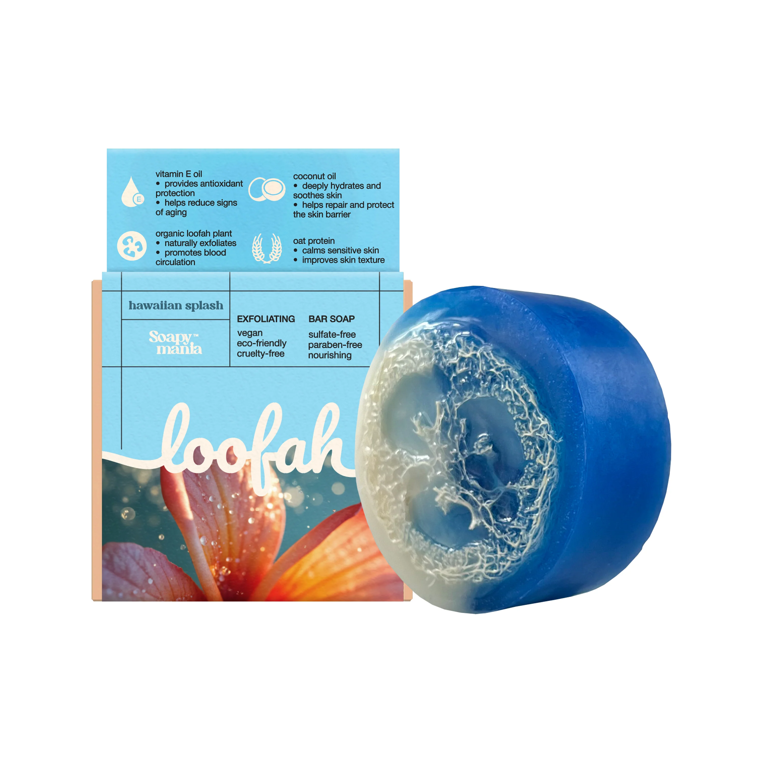 Relaxed Soapymania Hawaiian Splash Exfoliating Loofah Bar Soap Consistent