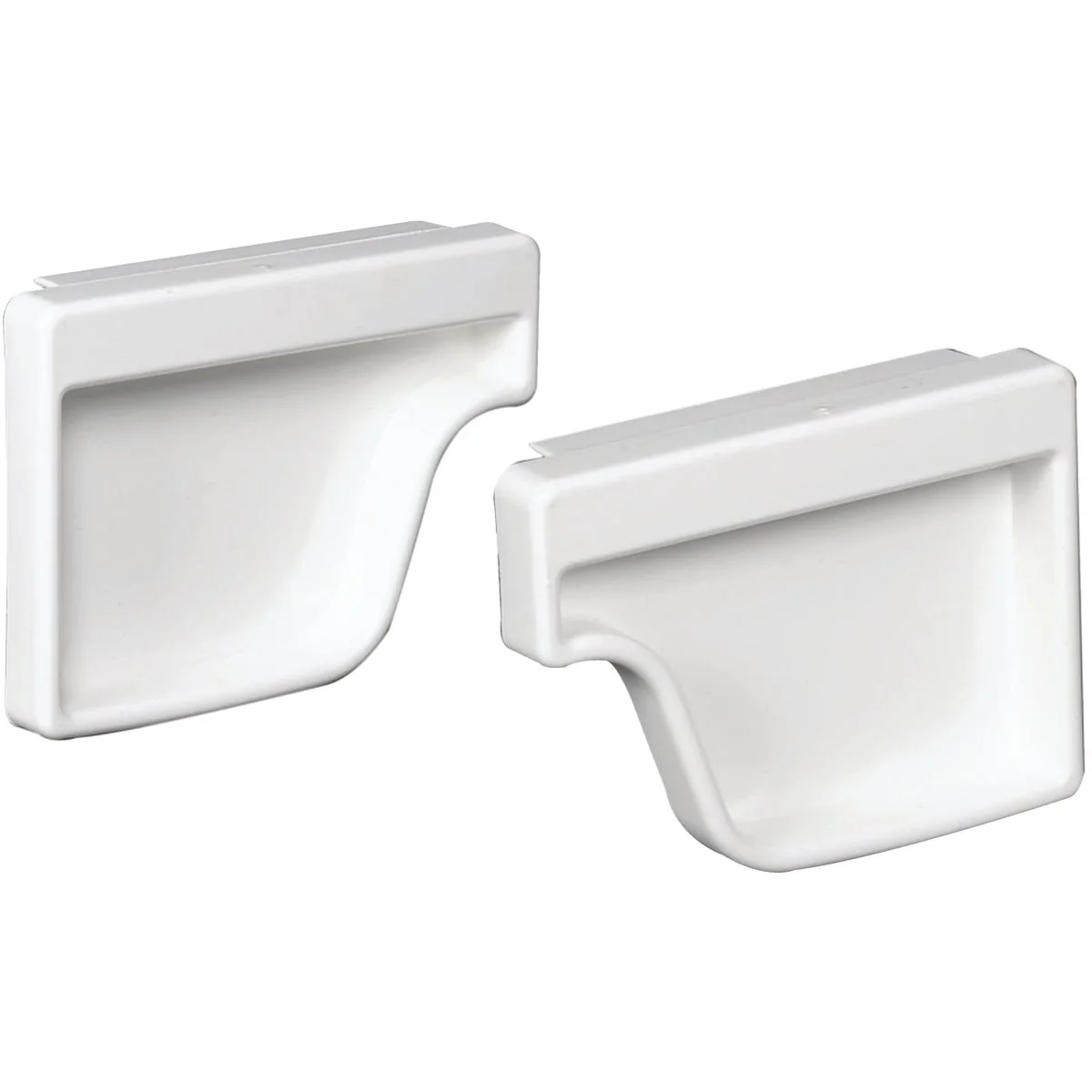 Contemporary Amerimax 5 In. Traditional K-Style White Vinyl Gutter End Cap Pair Authentic