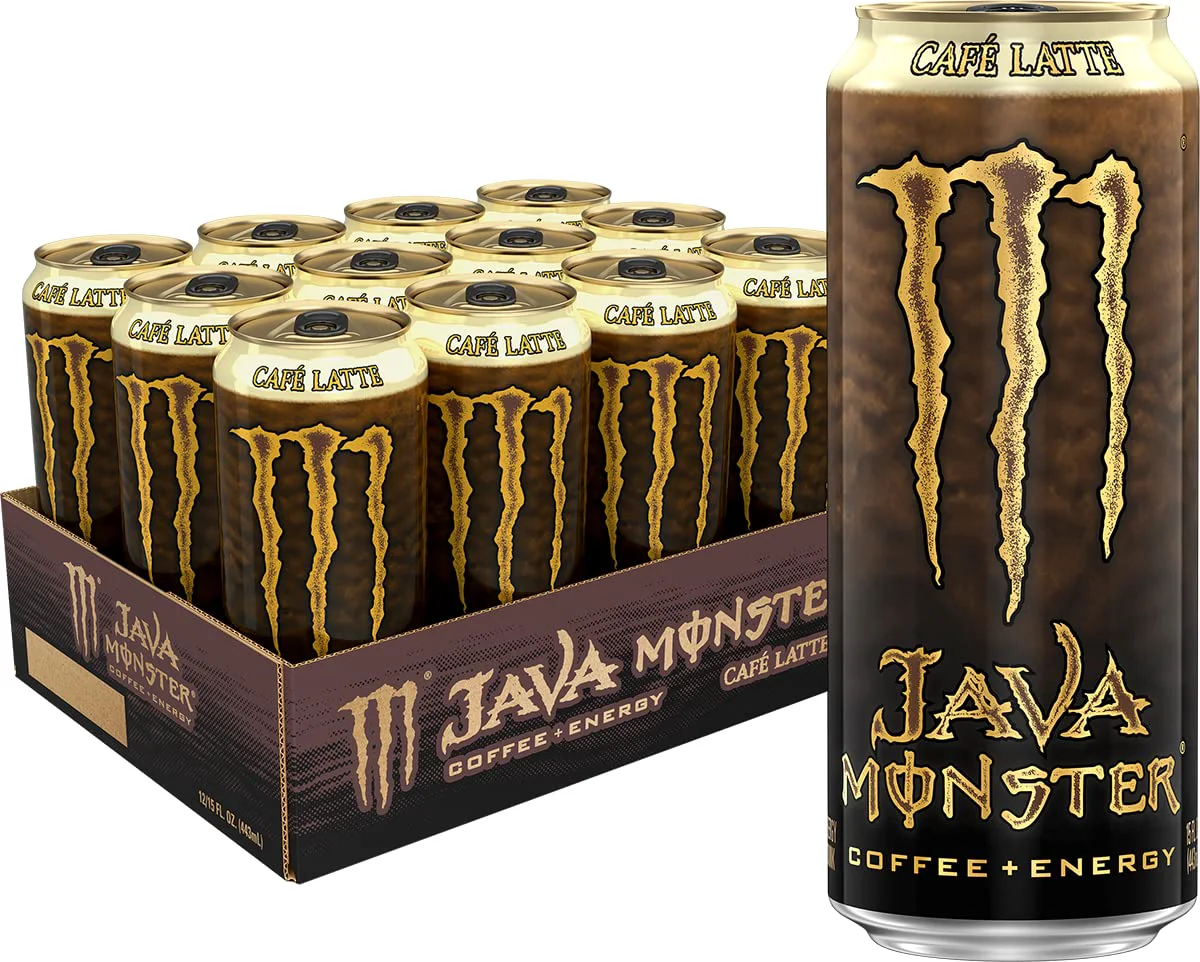 Soft Monster Energy Java Café Latte Coffee Energy Drink 15 Ounce Pack of 12 Fine Crafted