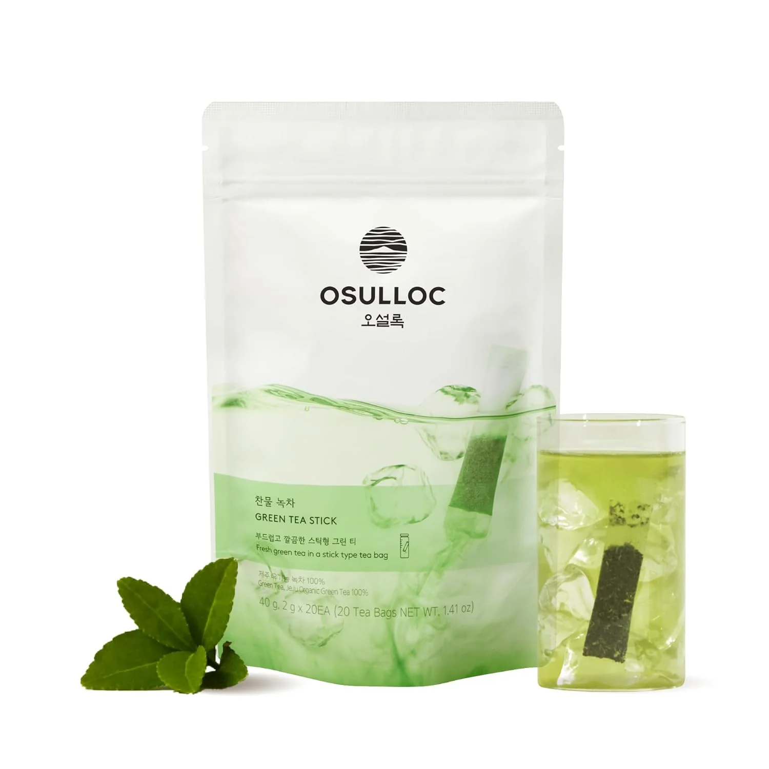 Optimized Osulloc Cold Green Tea Stick-Type in Pouch Package Premium Organic Pure Tea from Jeju 20 count 1.41 oz 40g Effective