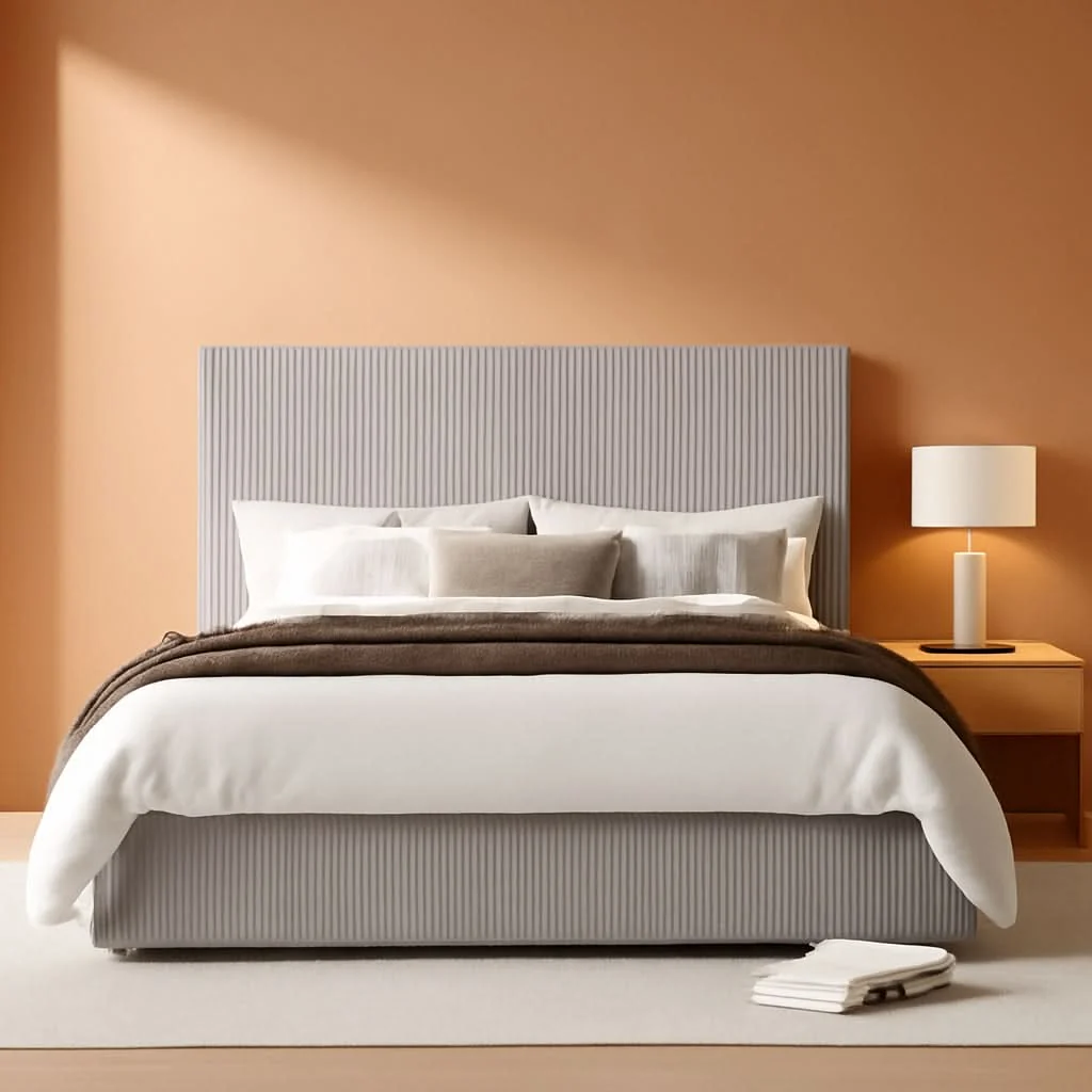 Powerful Full Size Corduroy Upholstered Bed Frame Head board Convenient