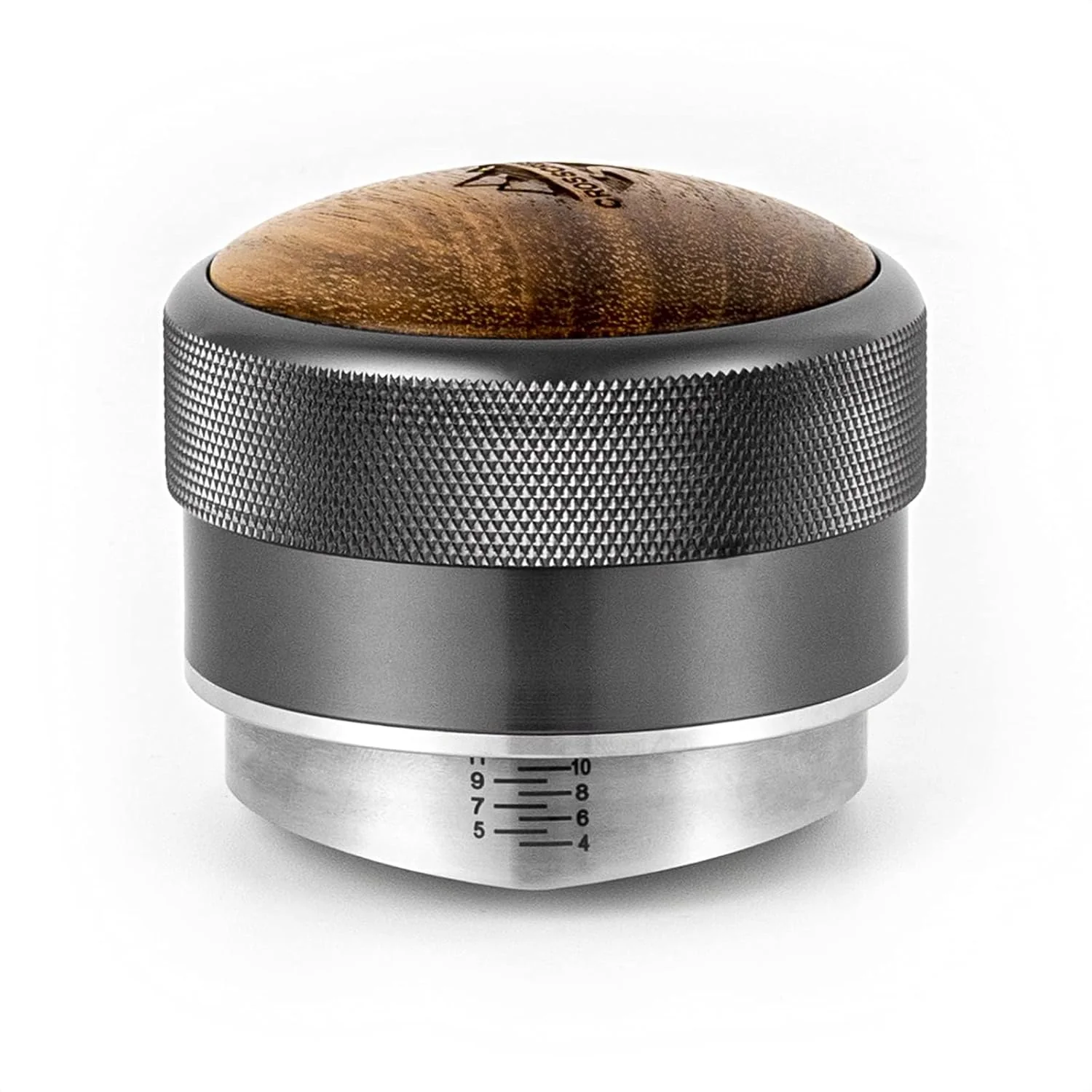 Crafted CrossCreek 54mm Espresso Distributor Adjustable Depth Distribution Tools Fits 54mm Breville Portafilter Stainless Steel Walnut Coffee Distributor Minimalist