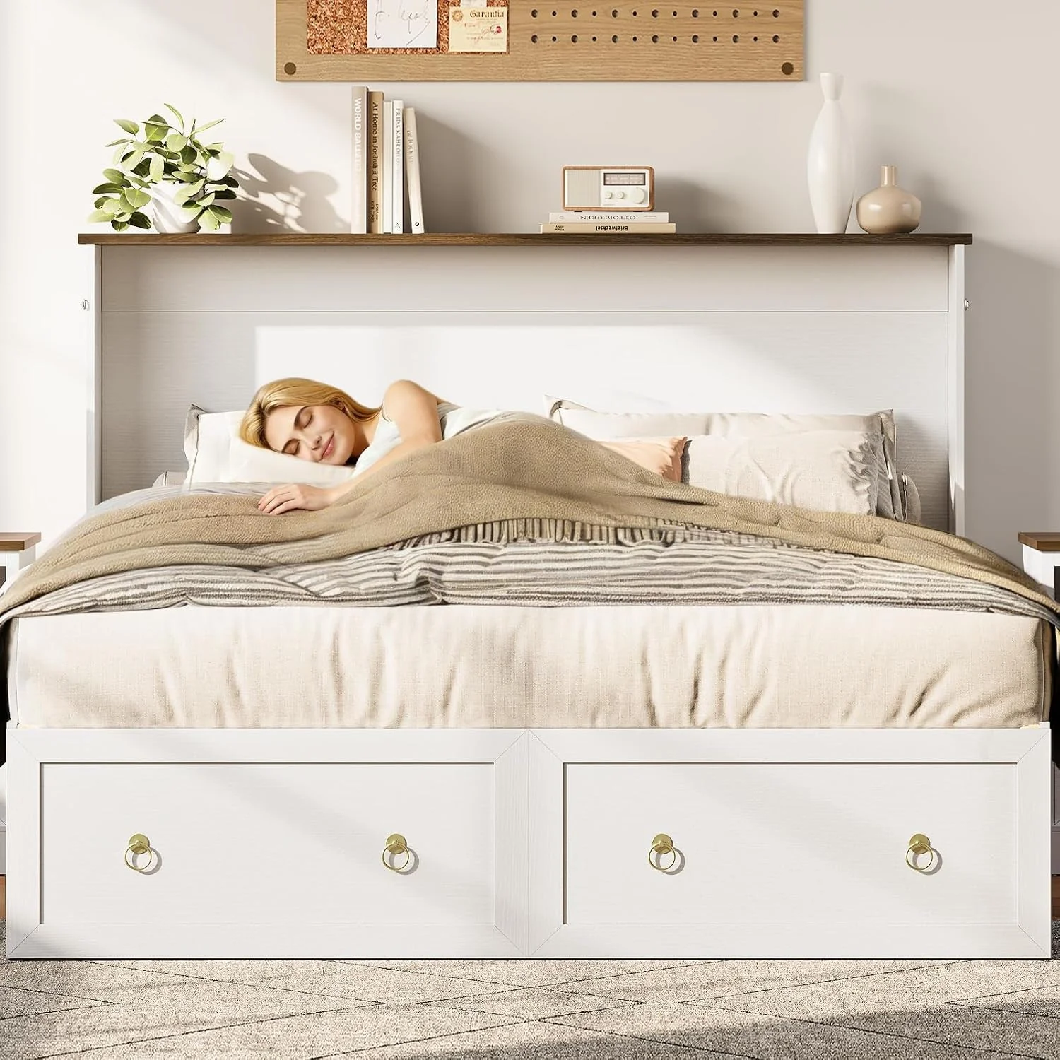 Carefully Designed Queen Murphy Bed Space Saving Charging Cabinet Drawers Trusted
