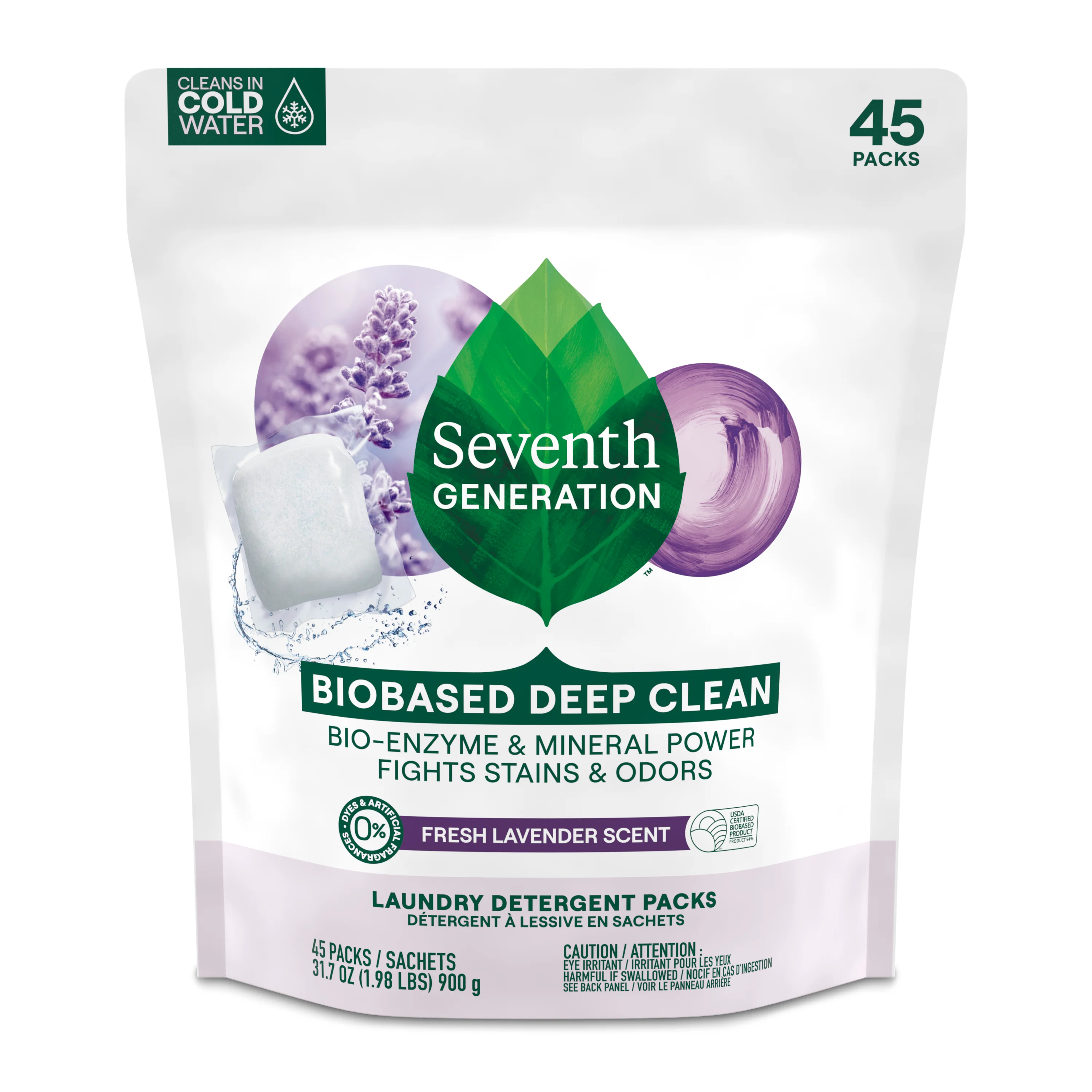 Genuine Seventh Generation Bio-Enzyme Laundry Detergent Packs High-End