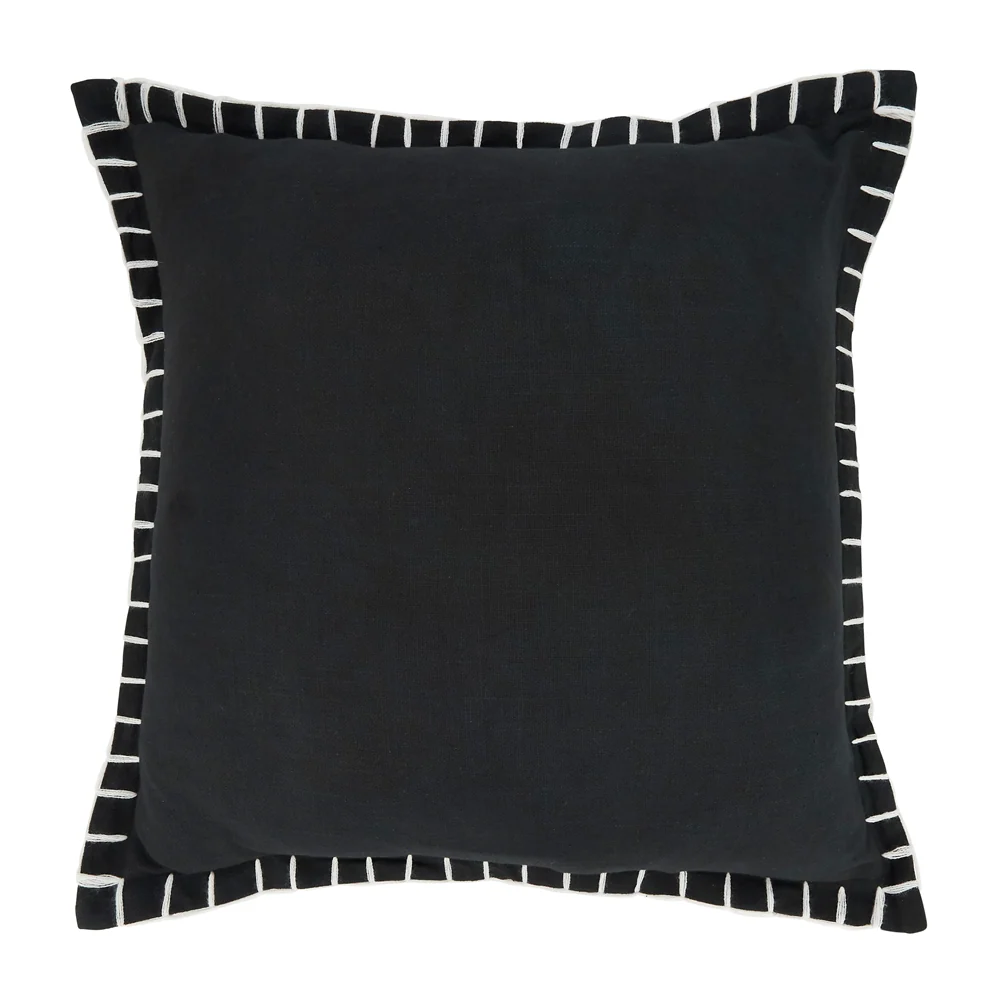 Easy-to-Use Chunky Whip Stitch Pillow Black Smooth