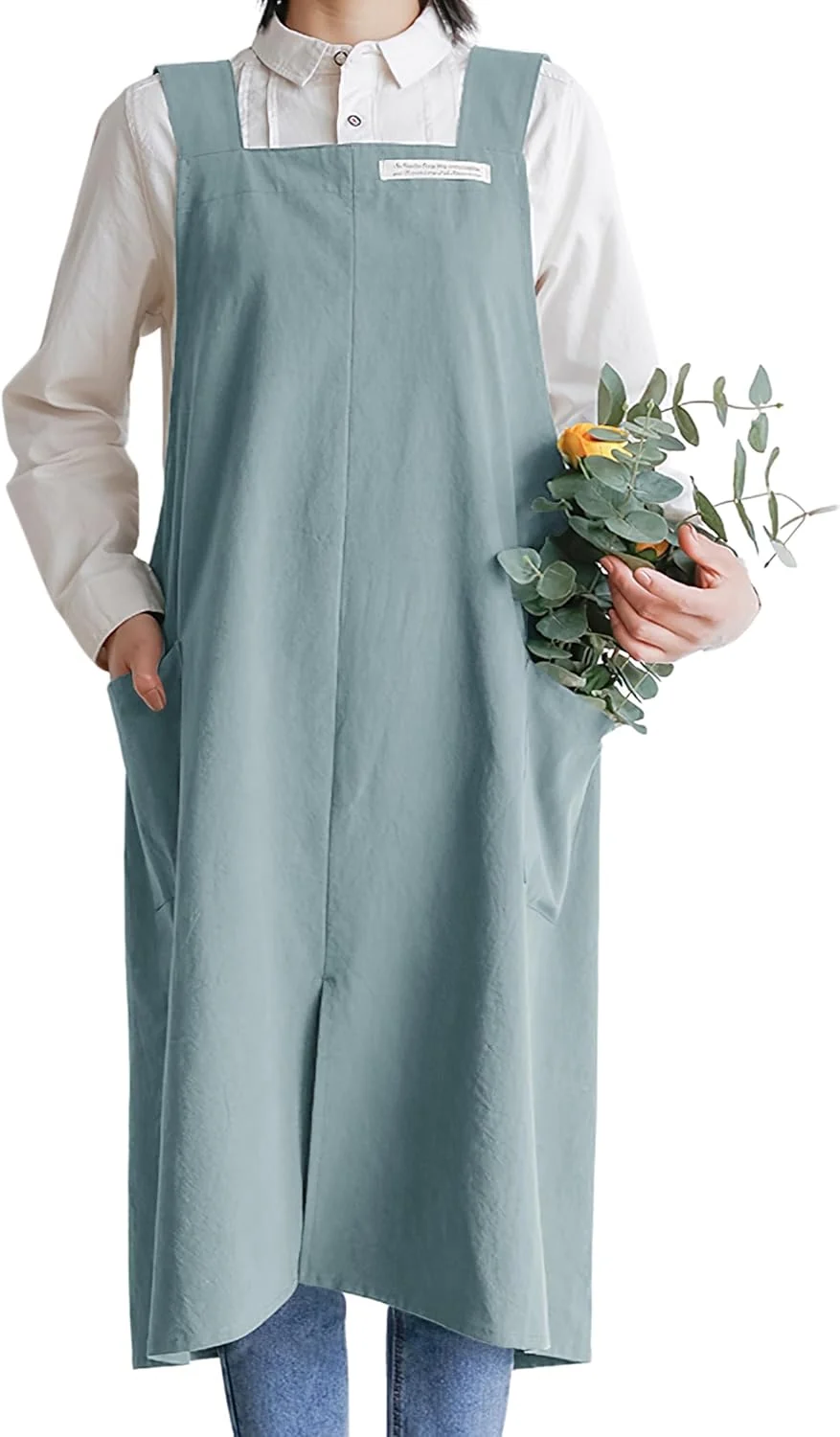 Practical Hanee Cotton Aprons for Women and Men Cross-Back Apron with Pockets First-Class
