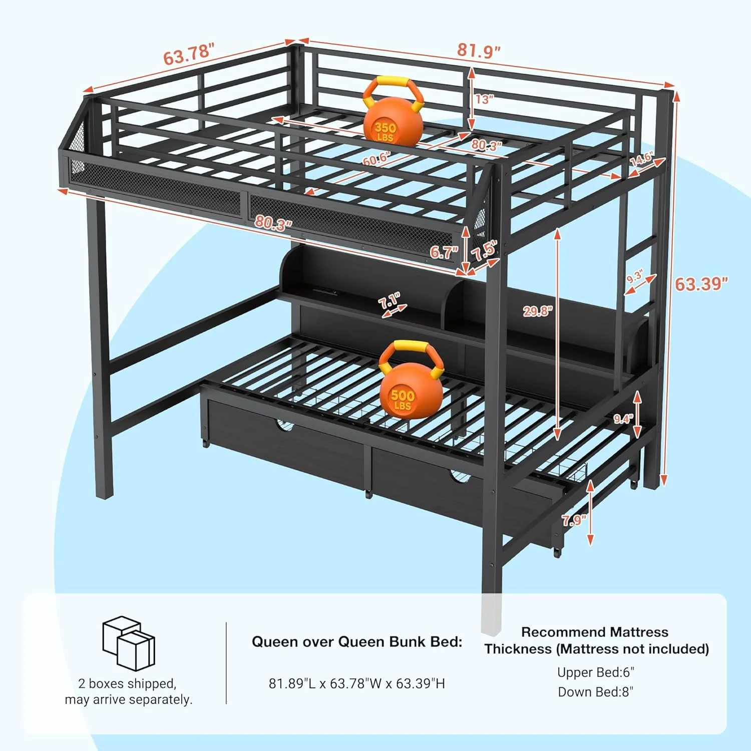 Responsible Queen Over Queen Bunk Bed With Integrated Storage Drawers Sustainable