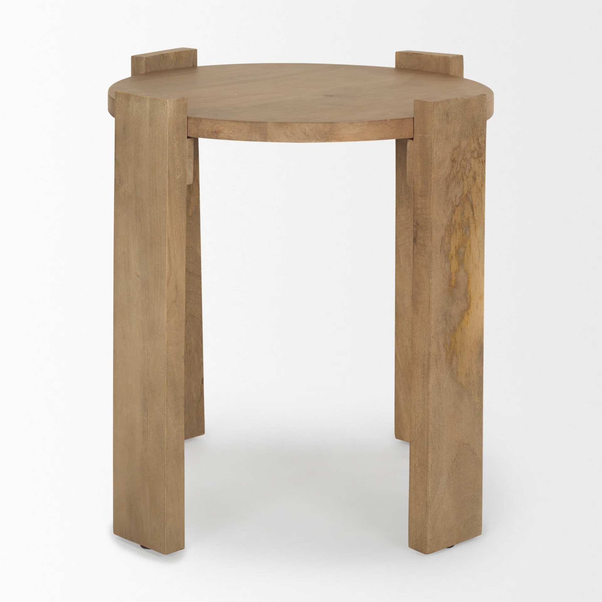 Recyclable Evelyn Light Brown Round End Side Table High-Grade