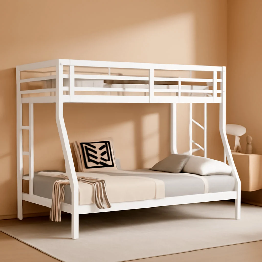 Effective White Full Size Durable Premium Quality Bunk Bed Frame Certified