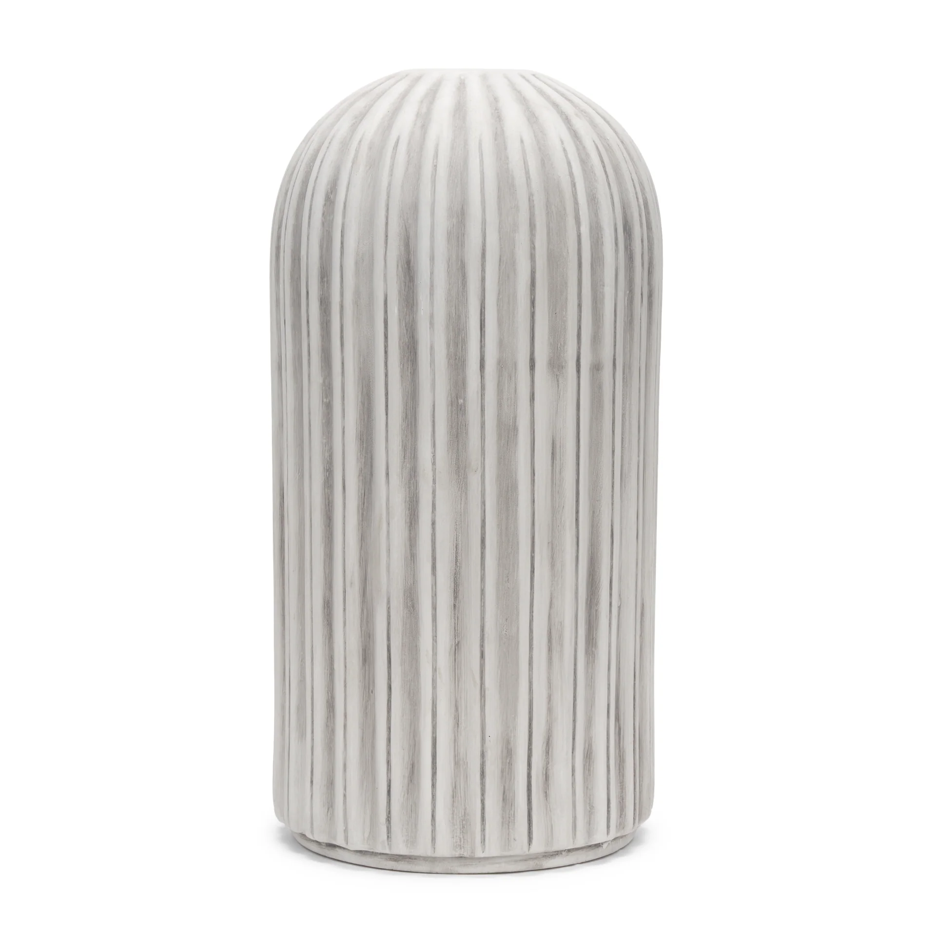Trendy Ummi Tall Off White w Gray-Brown Antiquing Ceramic Floor Vase Relaxed
