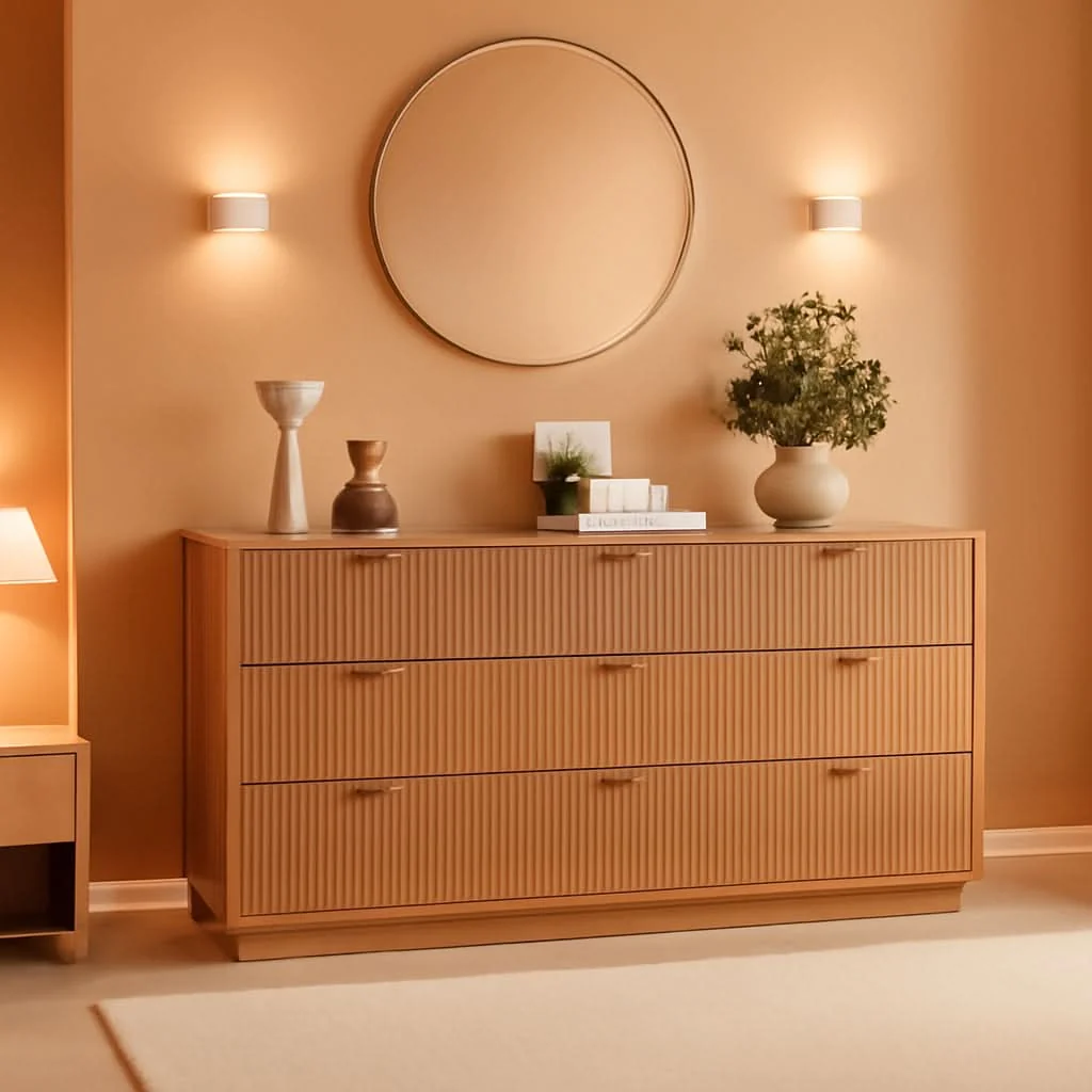 Easy-to-Use SixtyThreeInch Dresser With Deep Drawers NaturalFinish Breathable