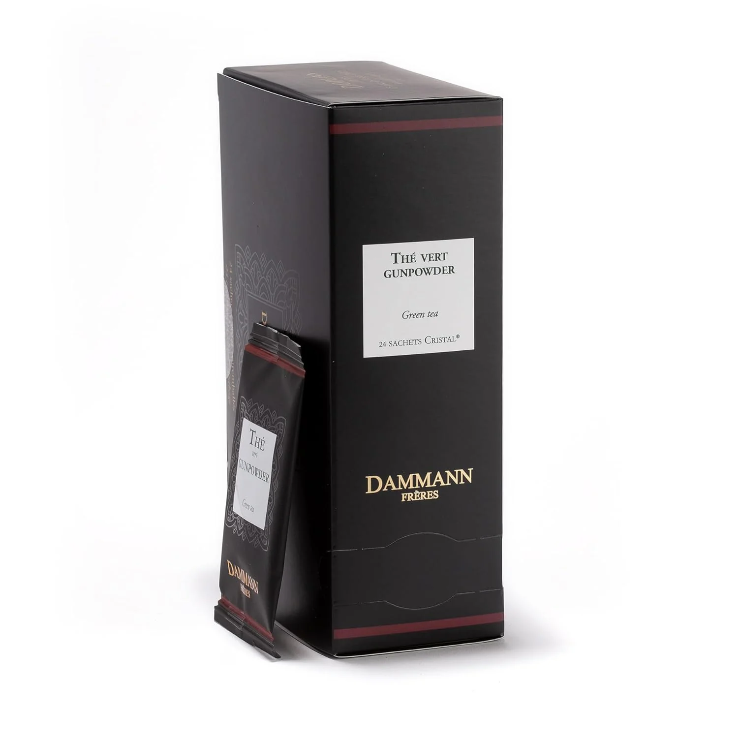 Authentic Dammann Freres Satchets Gunpowder Green Tea Bags Premium Gourmet French Tea Individually Wrapped 24 Count Single Pack Convenient