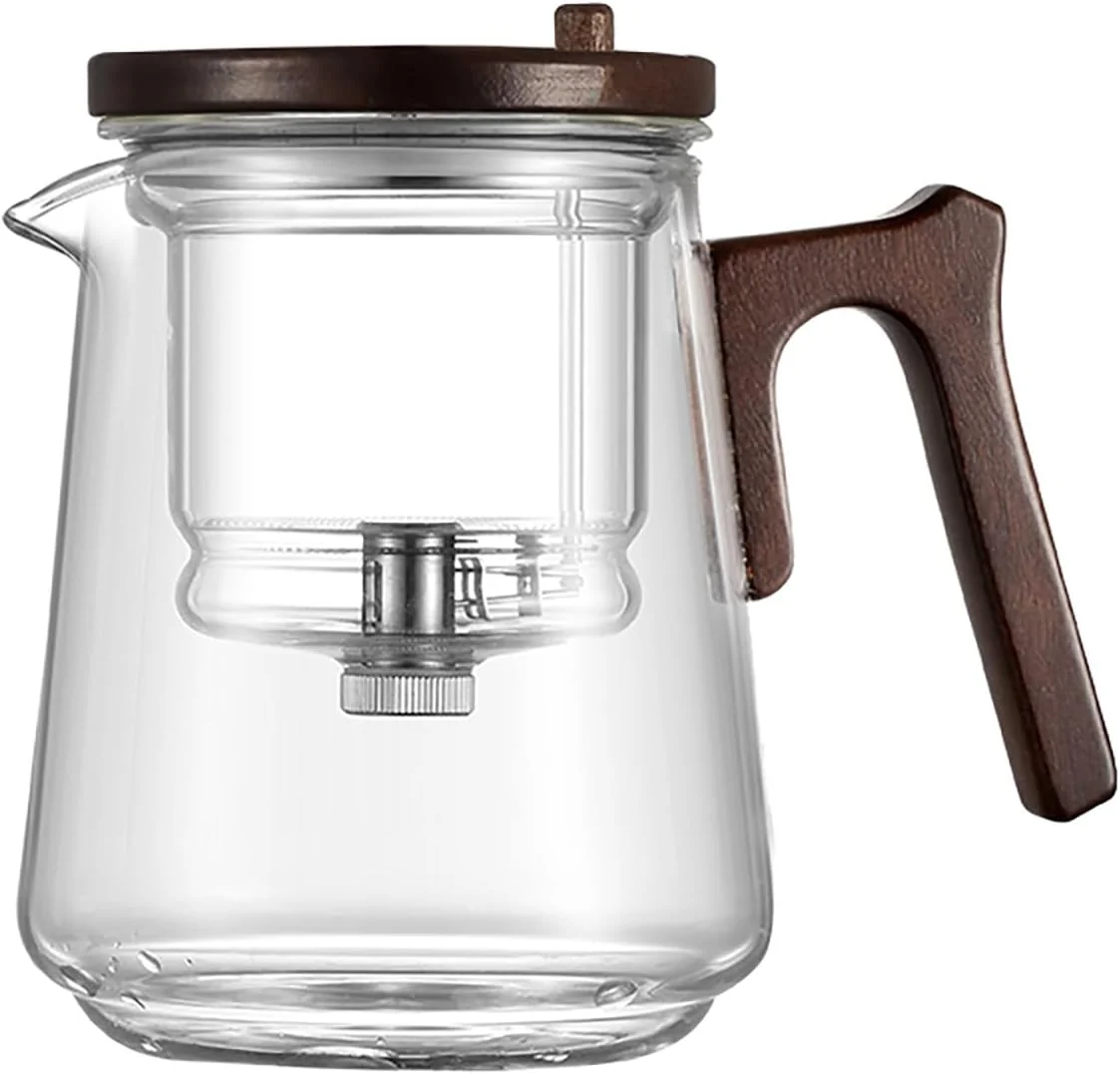 Green Glass Teapot with Removable Infuser Loose Leaf Tea Brewing 7-shaped handle Next-Generation