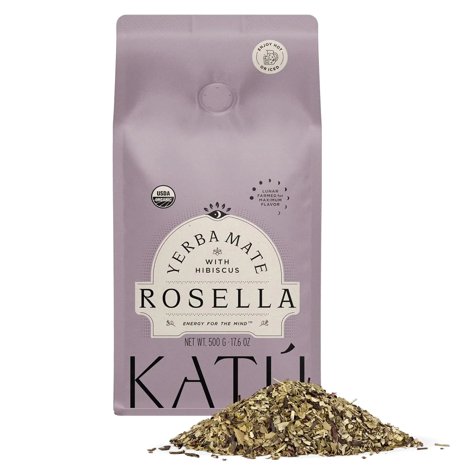 Luxury Katú Rosella Premium Organic Loose-Leaf Yerba Mate Tea with Hibiscus Peppermint and Stevia Leaves Vibrant Floral Twist Natural Energy 17.6 oz 500g Optimized