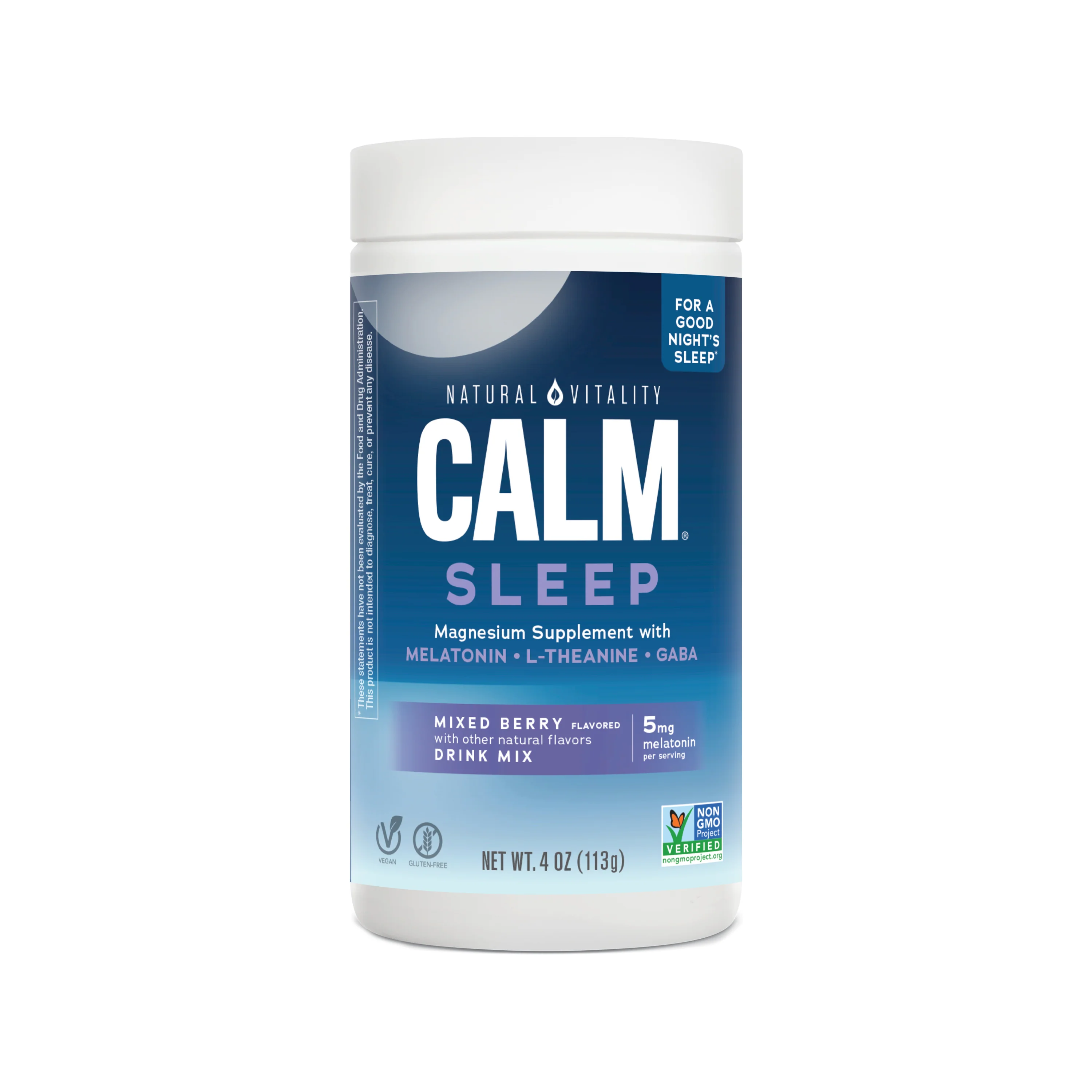 Environmentally Friendly Natural Vitality CALM SLEEP Magnesium Supplement Drink Mix Reusable