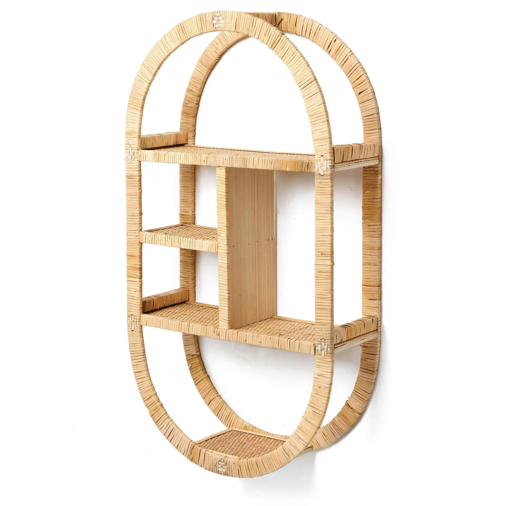 Powerful WALL SHELF ARCH RATTAN NATURAL Efficient