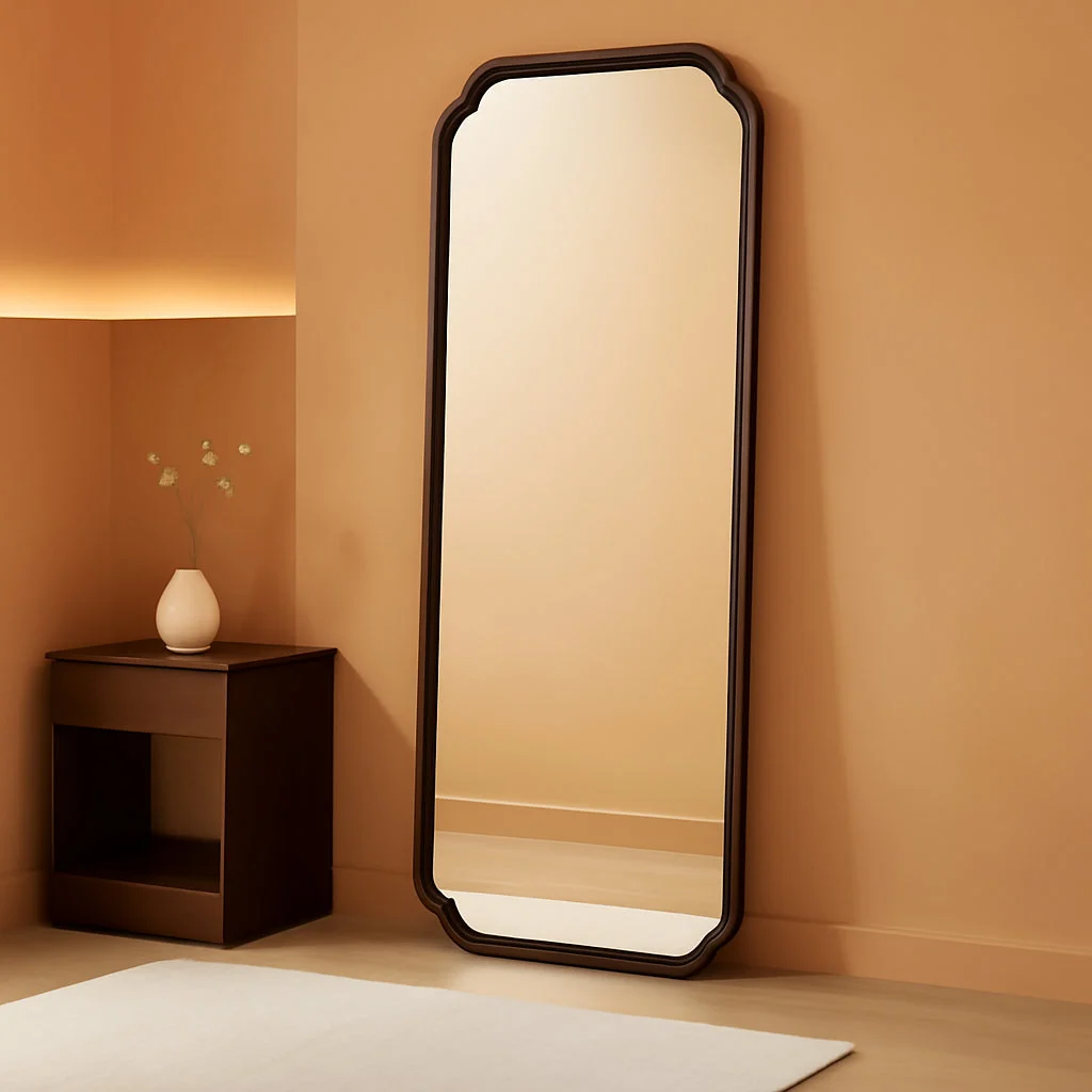Specialty Walnut Handcrafted Timberframe Wall Vanity Mirror 65Inch Flexible