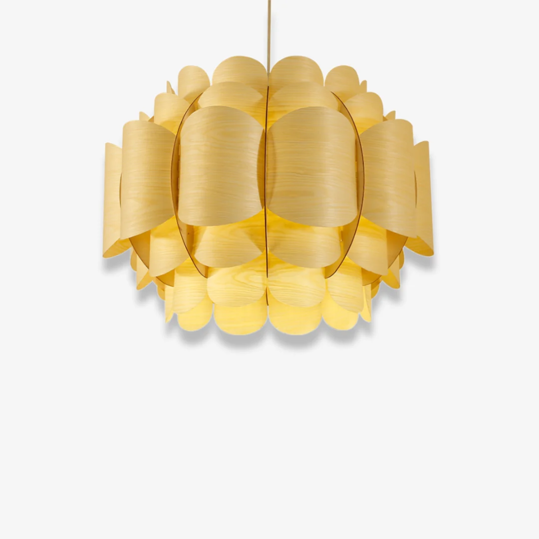 World-Class Wood Veneer Pendant Lamp Flexible