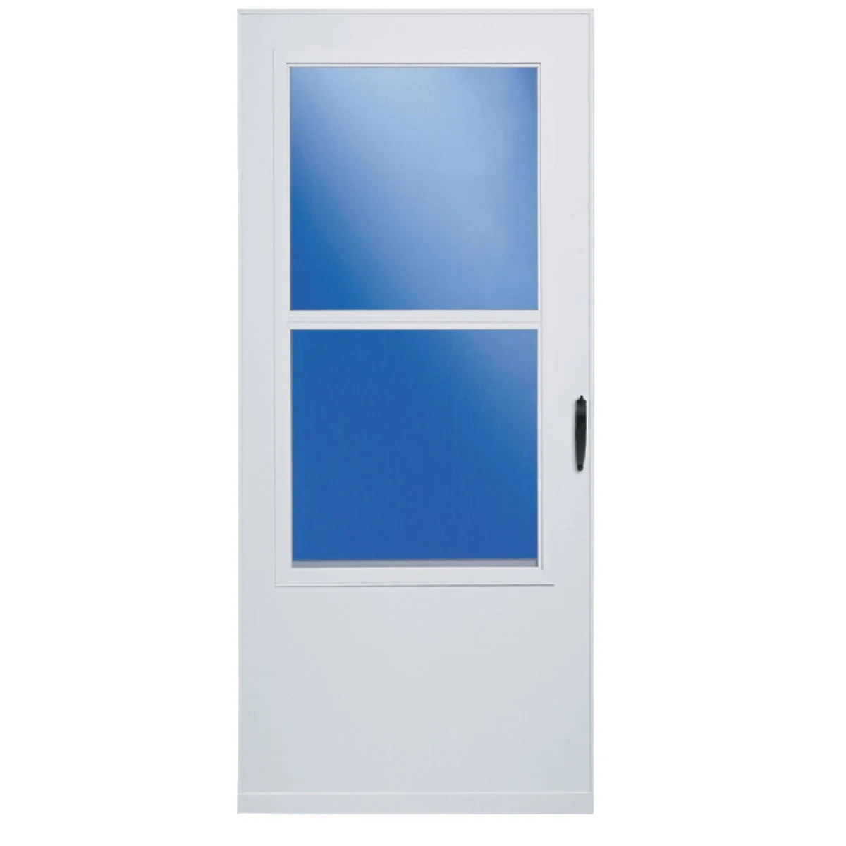 Artisan Larson 36 In. W x 80 In. H x 1 In. Thick White Self-Storing Vinyl Storm Door Enhanced