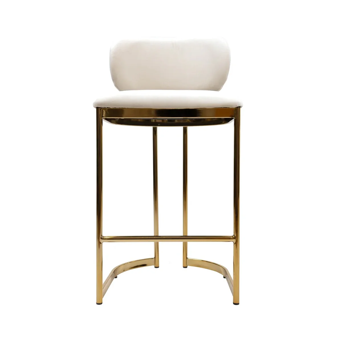Relaxed Monti Gold Cream Velvet Counter Height Stool User-Friendly