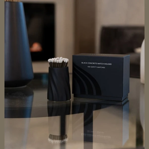 Exclusive Black Concrete Safety Match Set x1 Prestigious