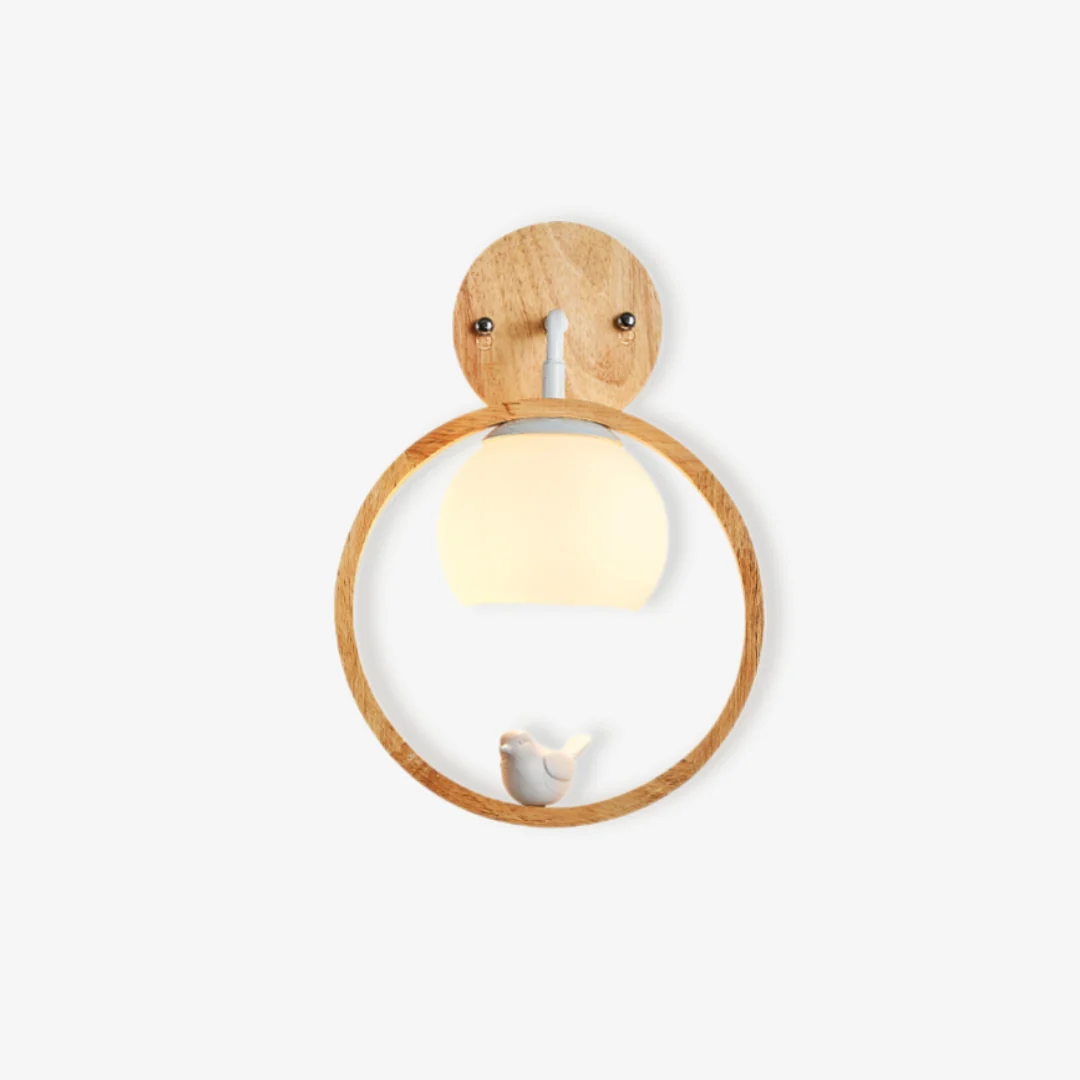 Convenient Wood Bird Wall Lamp Recyclable