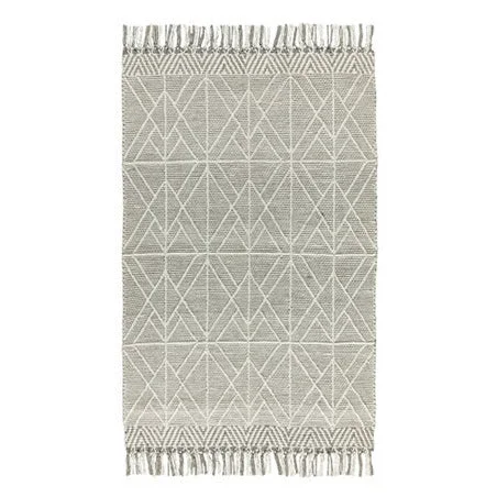 Clean LABIN HAND WOVEN RUG WHITE GRAY Casual