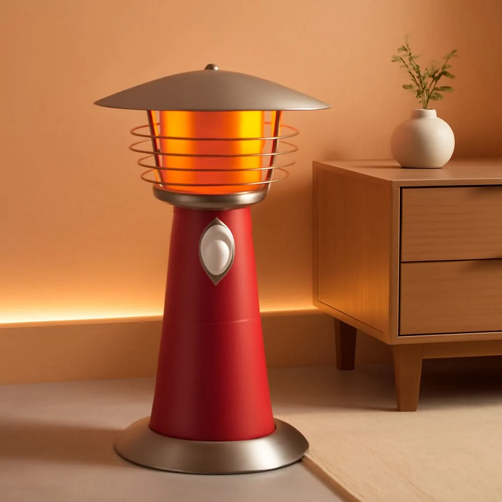 Detailed Portable Tabletop Patio Heater 11000 BTU Red Outdoor Secure
