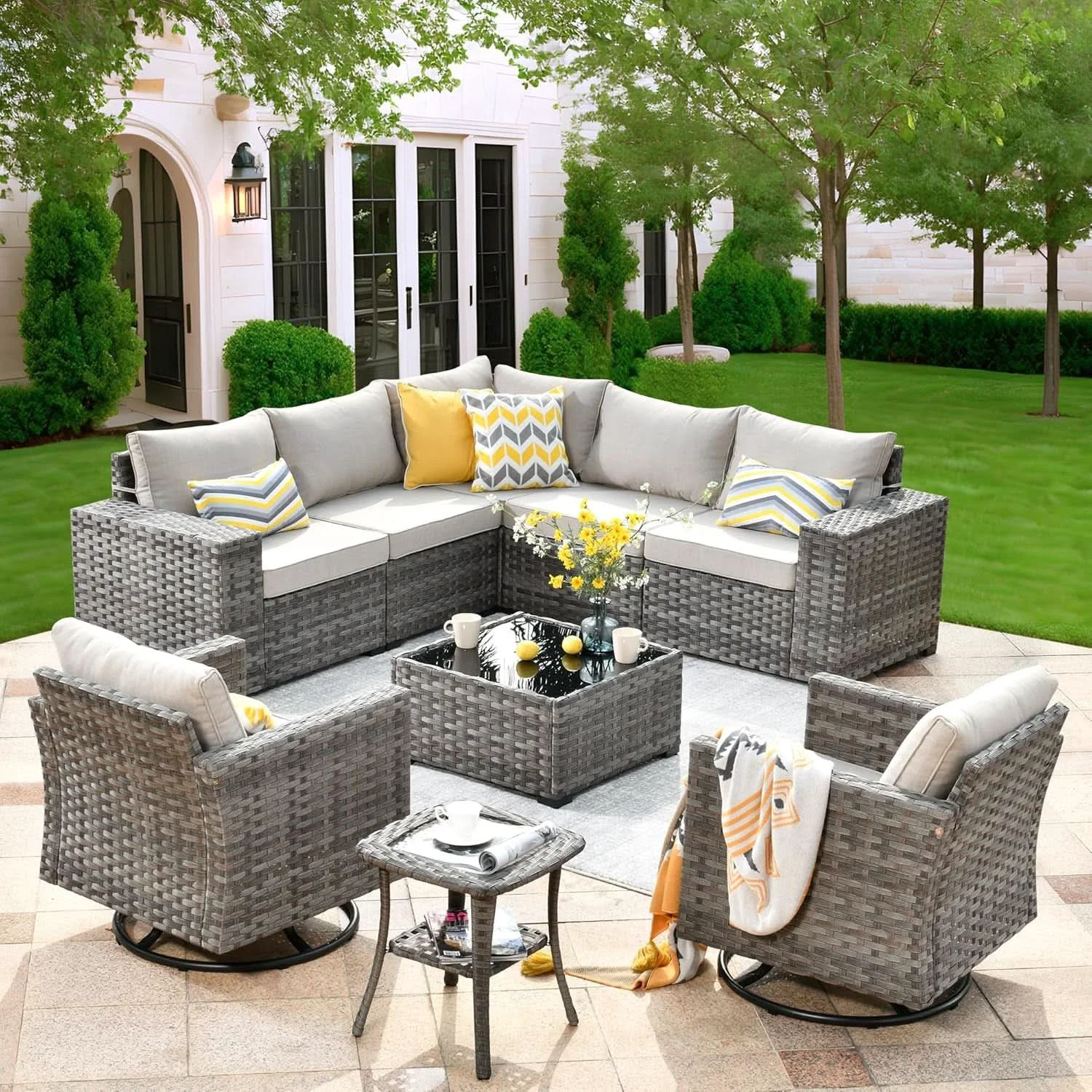 Safe Modern Modular Outdoor Wicker Sectional Sofa Set Next-Generation