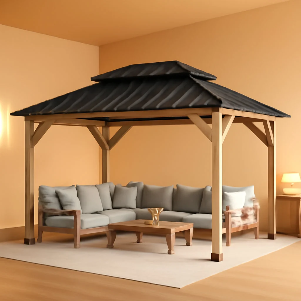 Organic 10x12 Metal Hardtop Gazebo With Weatherproof Coating Original Design