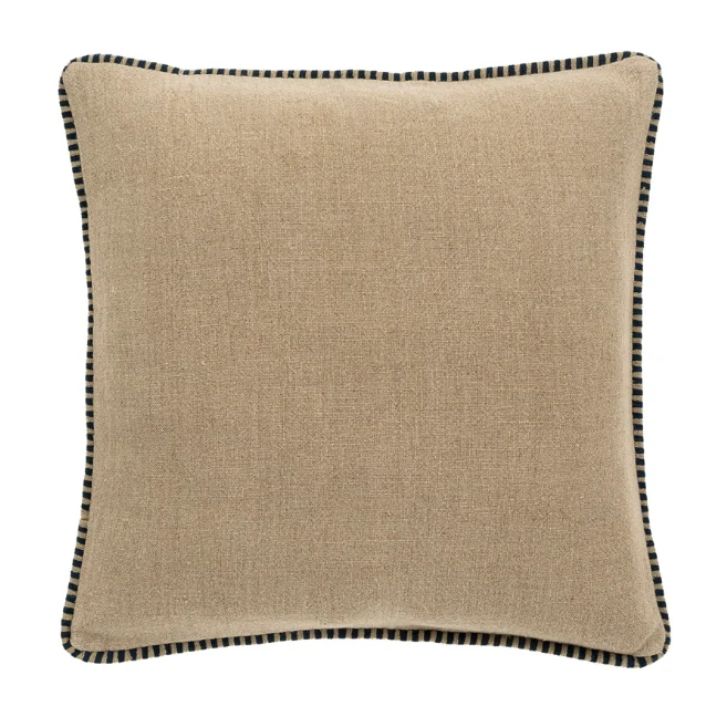 Detailed Honfleur Linen Pillow Indigo With Filler Fine