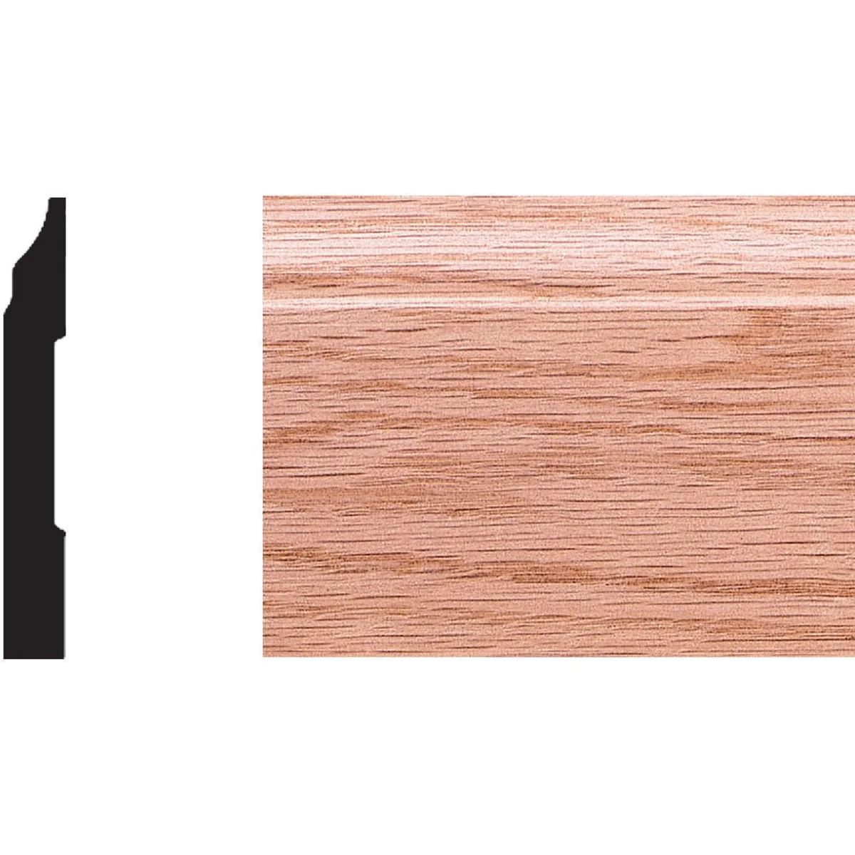 Flexible House of Fara 3 8 In. W. x 2-3 4 In. H. x 8 Ft. L. Solid Red Oak Colonial Base Molding Organic