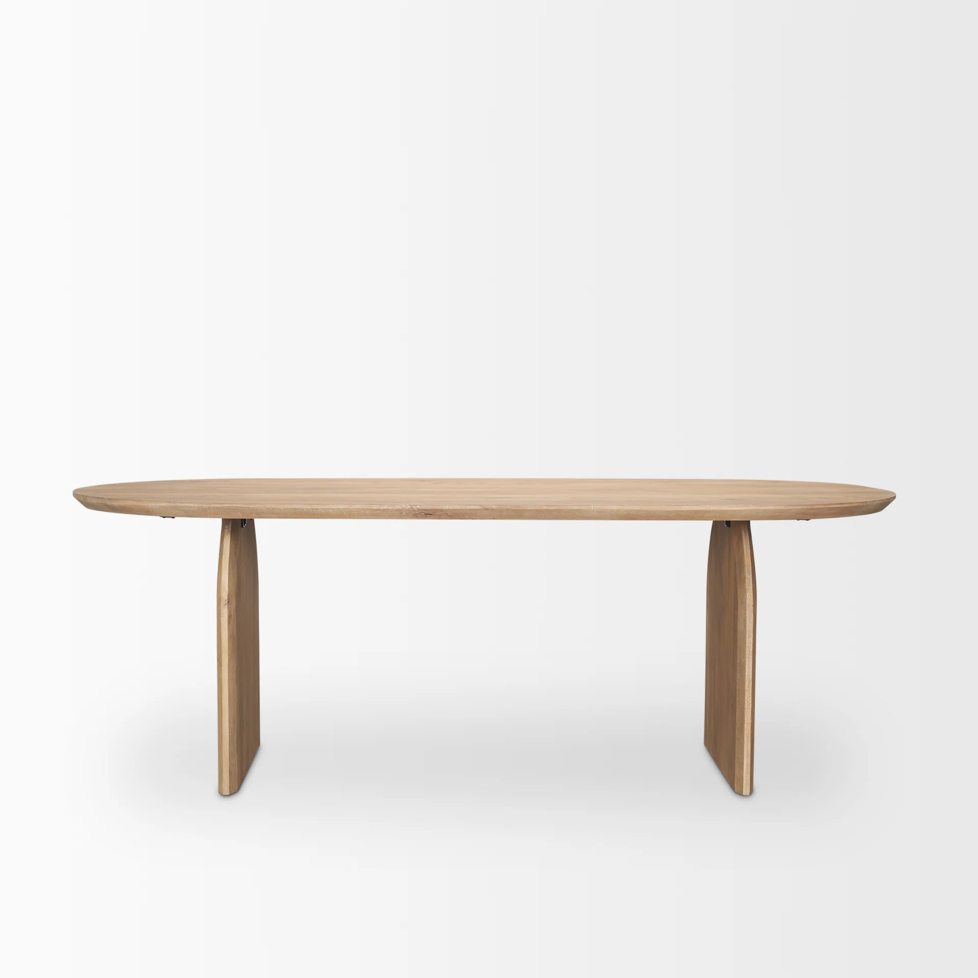 Durable Isla Oval Dining Table w Light Brown Wood Top Arched Legs Reliable
