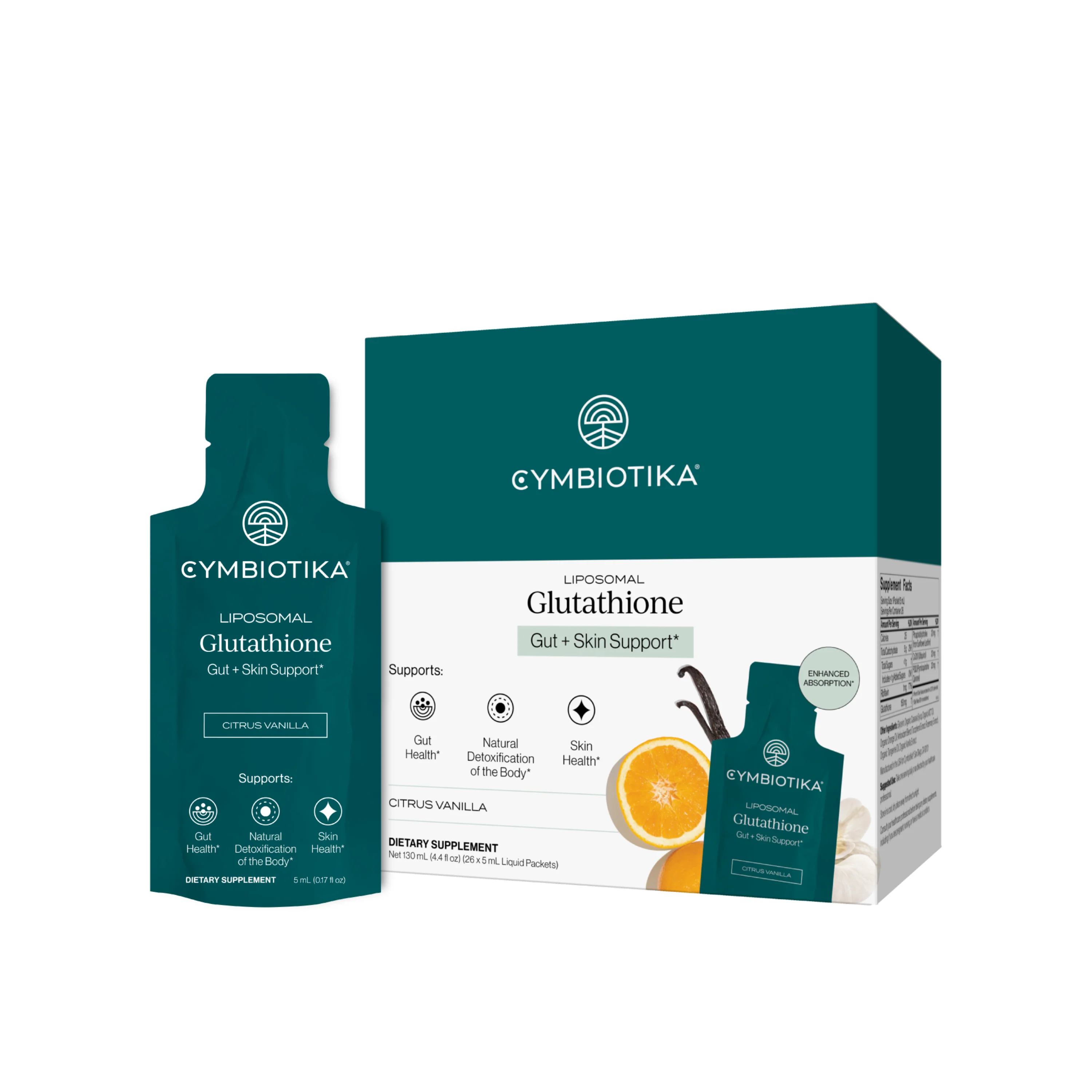 Relaxed Cymbiotika Liposomal Glutathione Liquid Packets - Gut Skin Support Proven