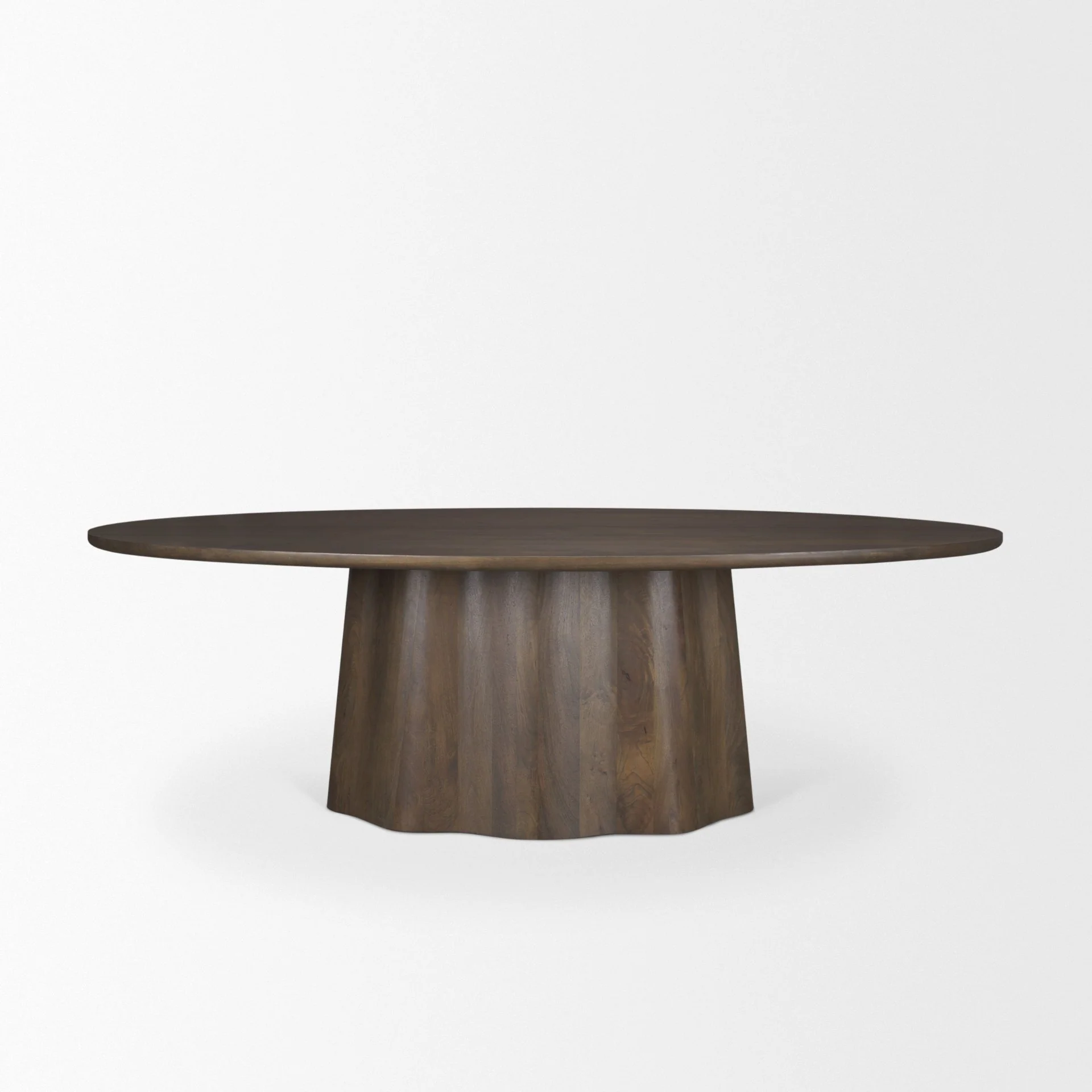 High-End Jovani 94 Solid Dark Brown Mango Wood Oval Dining Table Durable
