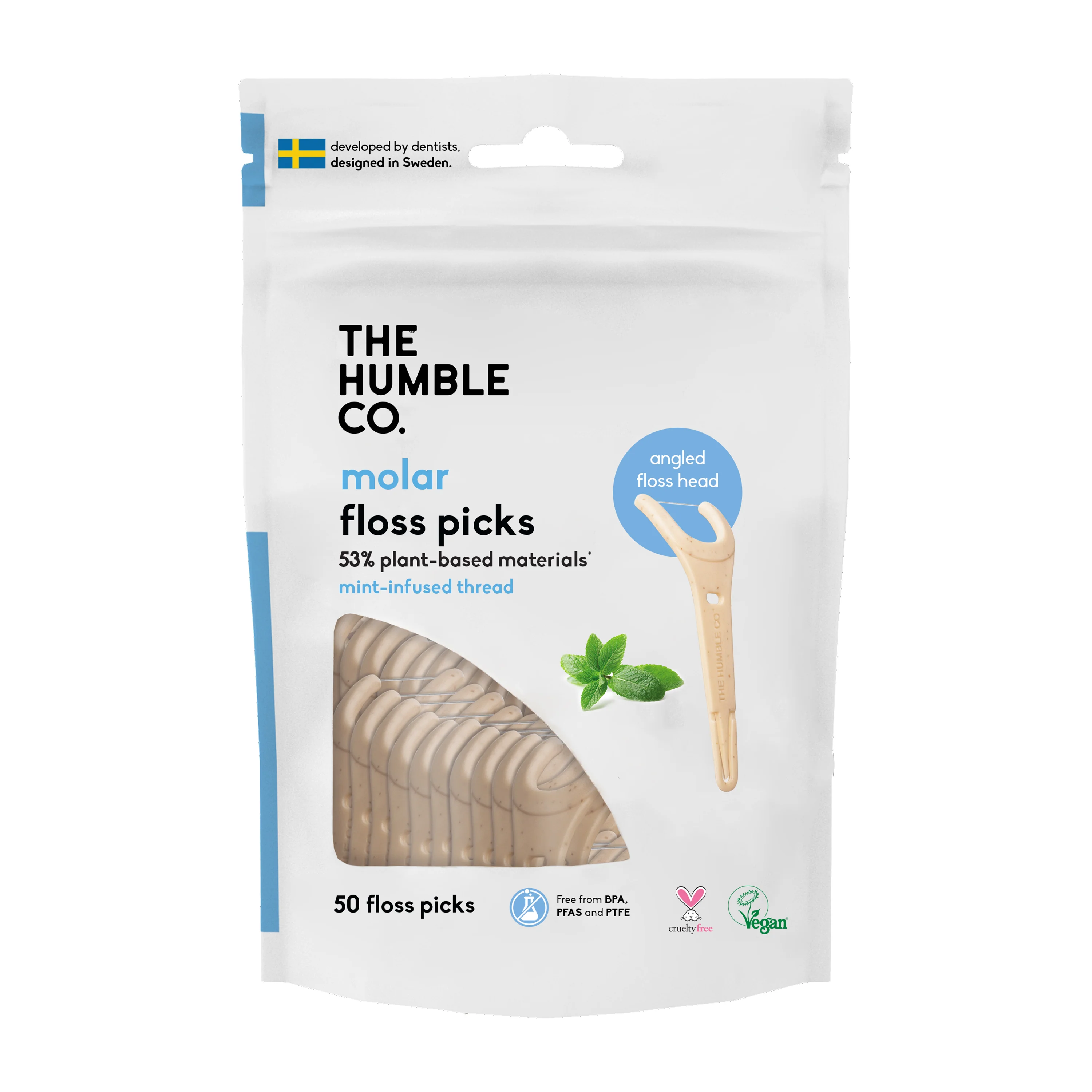 Fast The Humble Co. Dental Floss Picks Molar Authentic
