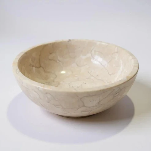 Stylish Marble bowl -Cream 15cm Organic