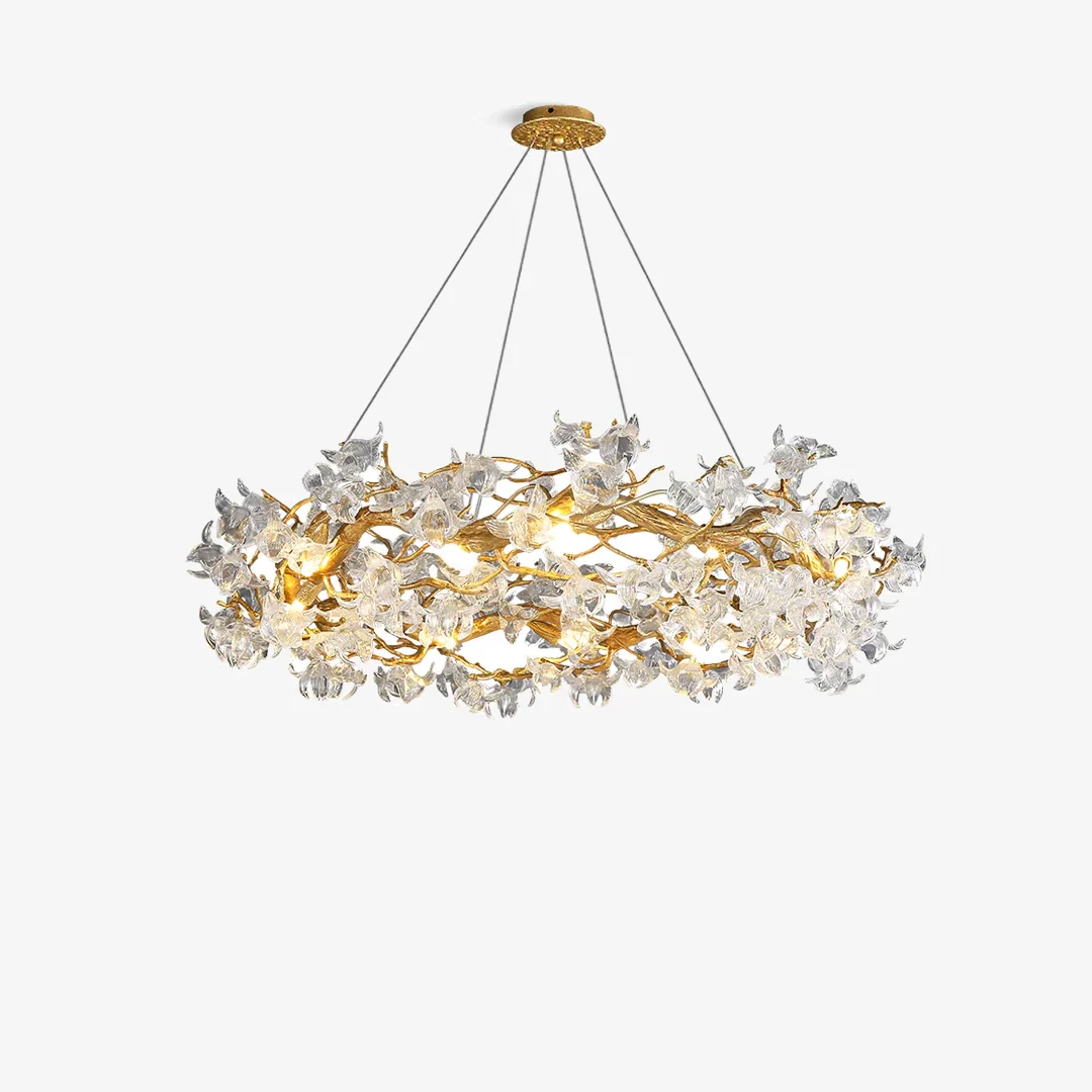 Versatile Petala Glass Round Chandelier Contemporary