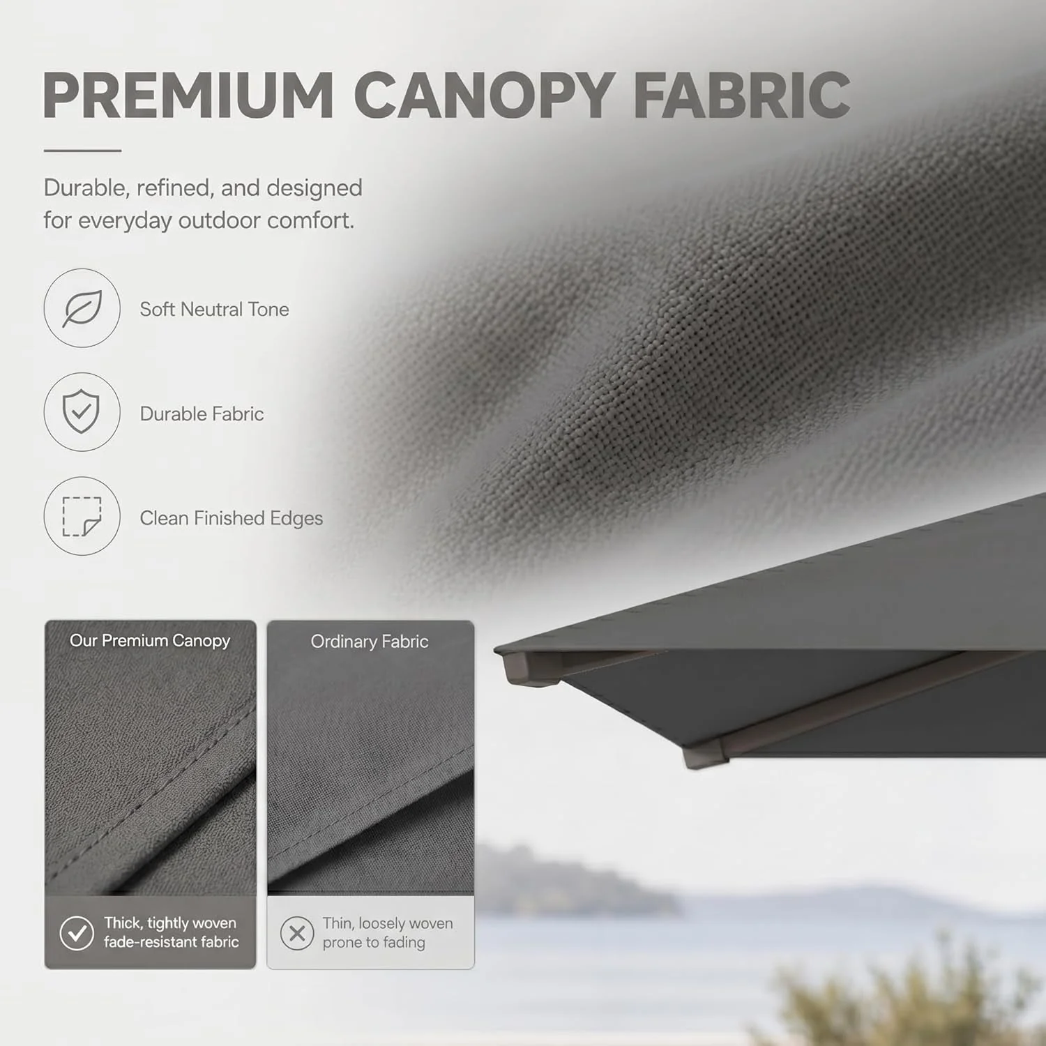 Healthy Cantilevered Patio Umbrella 10ft Cream White Offset High-Quality