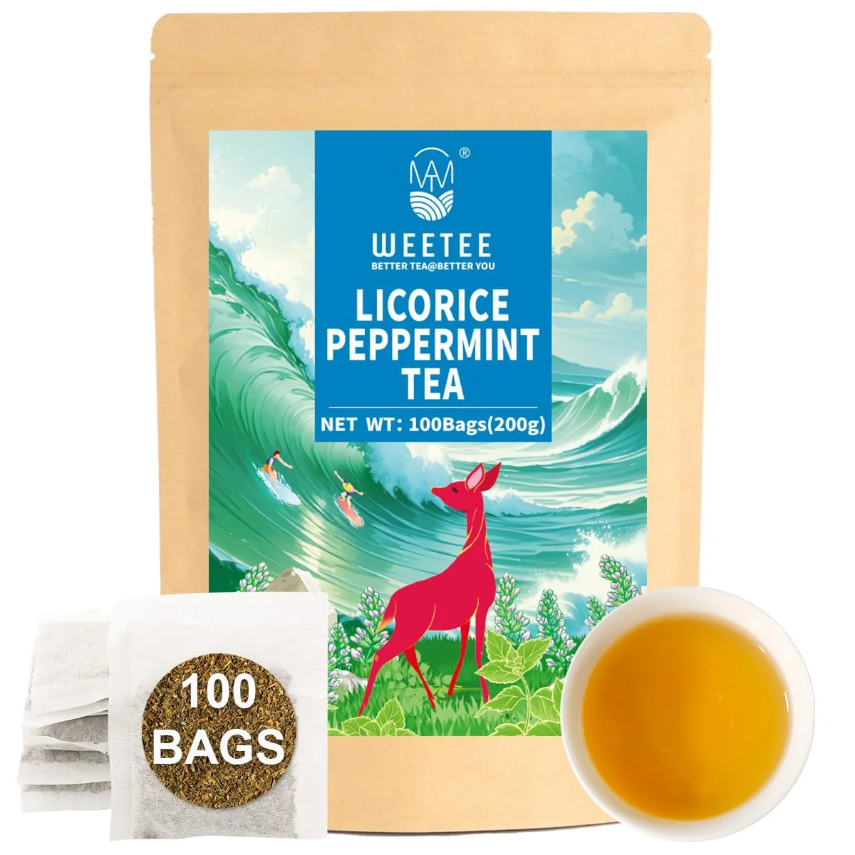 Responsible WT WEETEE Licorice Mint Tea Bags 100 Count Smart