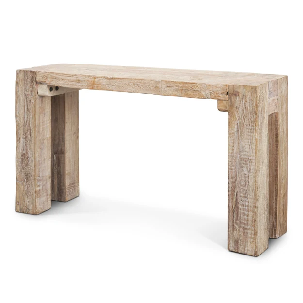 Clean McArthur Whitewash Wood Console Table Elegant