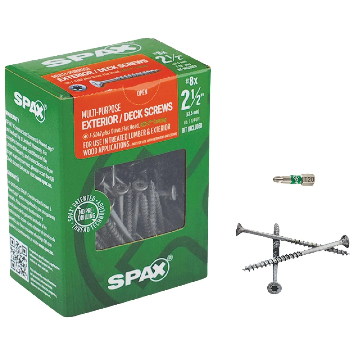 Lightweight Spax 8 x 2-1 2 In. Flat Head Exterior Multi-Material Construction Screw 1 Lb. Box Superior